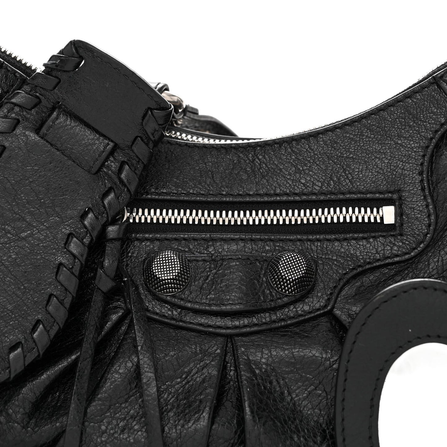 Agneau Arena Small Le Cagole Shoulder Bag Black