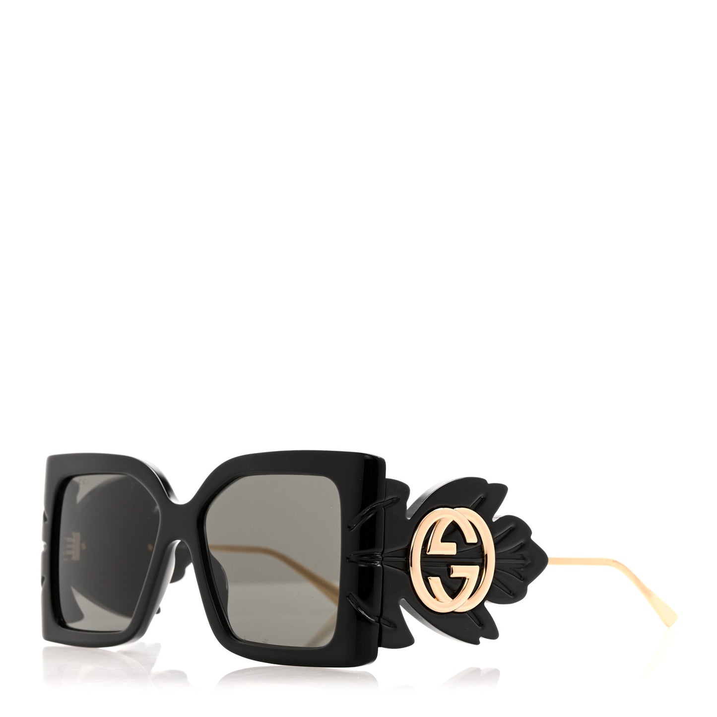 Acetate Square Frame Wing Sunglasses GG0535S Black