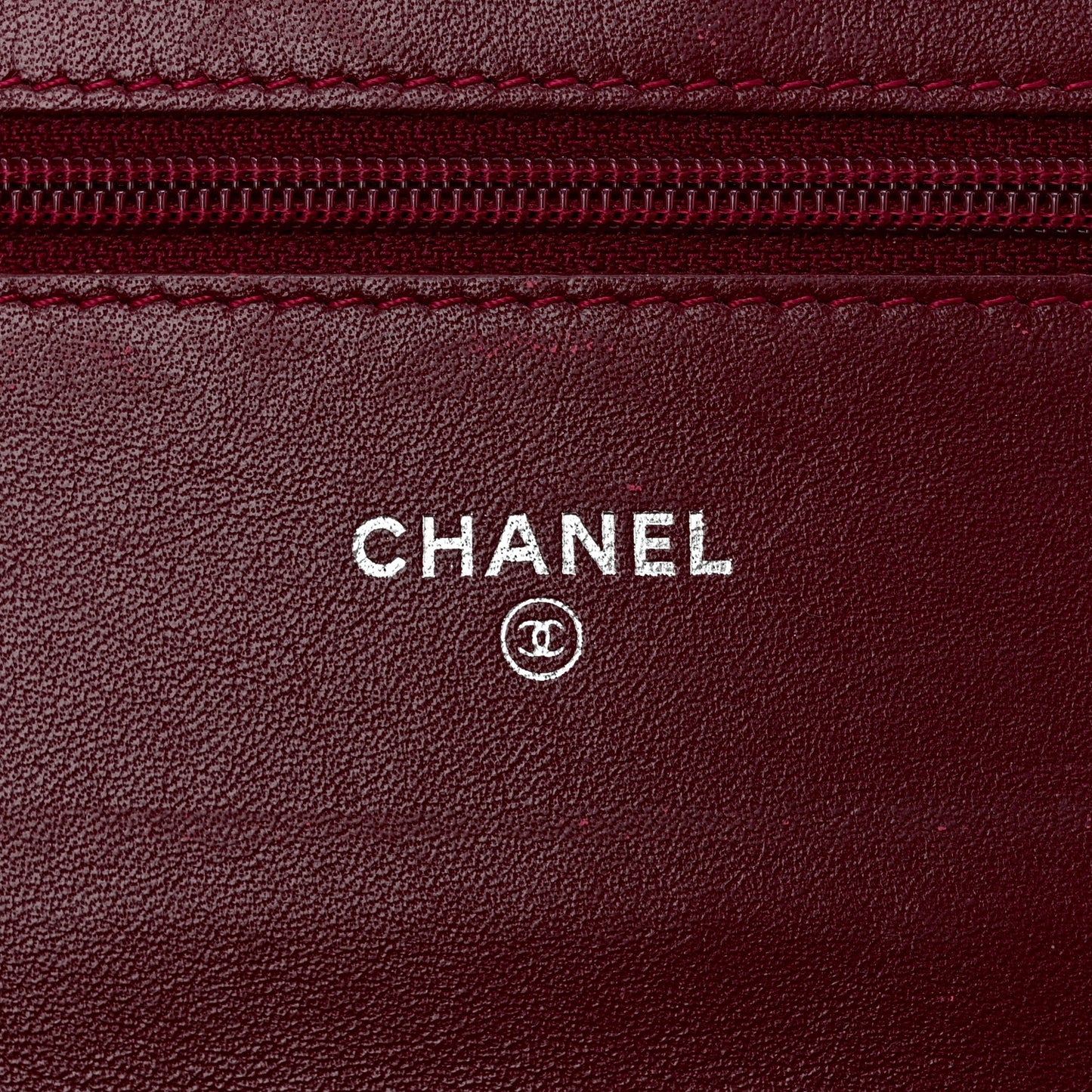 Patent Quilted Brilliant Wallet On Chain WOC Dark Burgundy