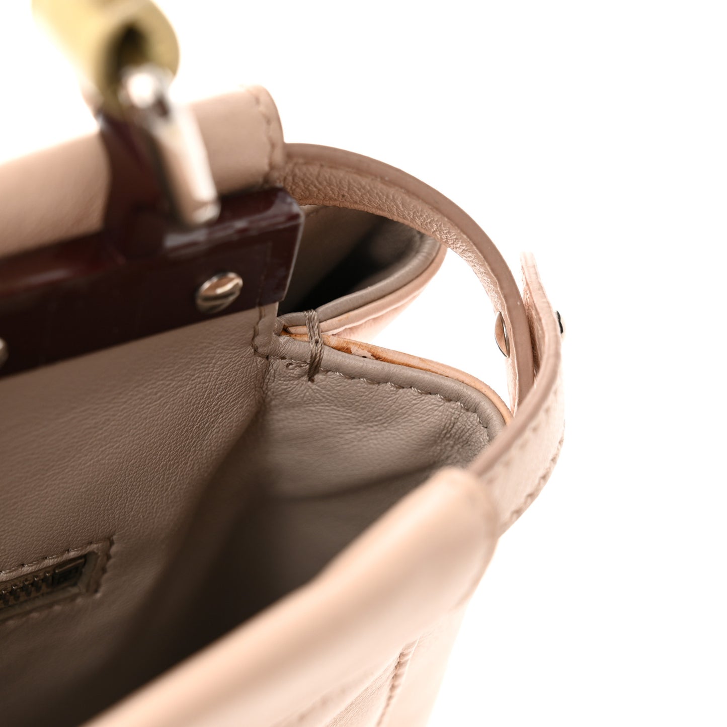 Nappa Colorblock Mini Peekaboo Iconic Satchel Plaster Banana Grigio Polvere