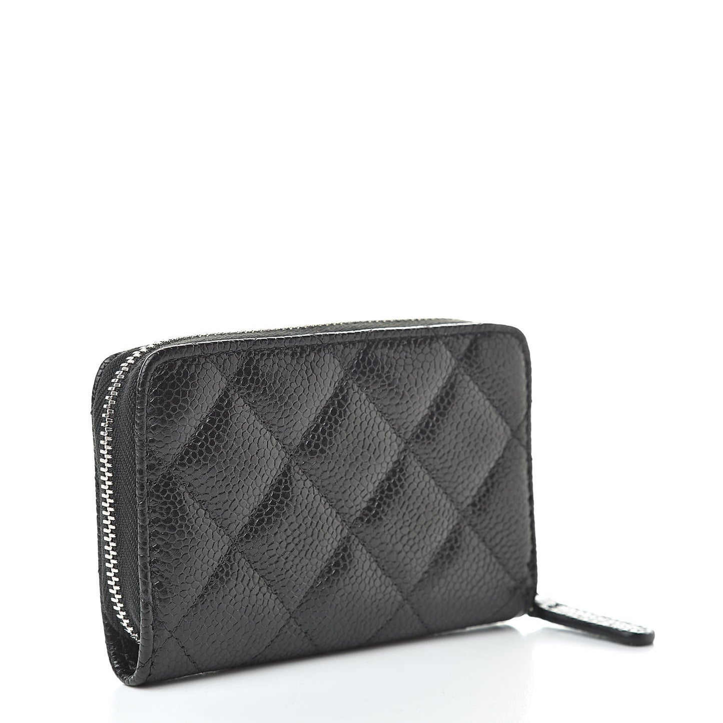 Caviar Quilted Incognito Zip Coin Purse Black