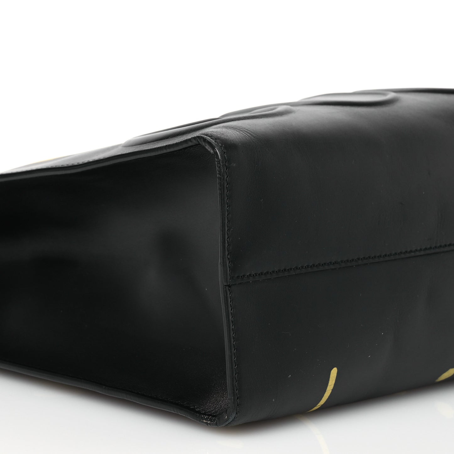 Calfskin GucciGhost Real Medium XL Tote Black Yellow