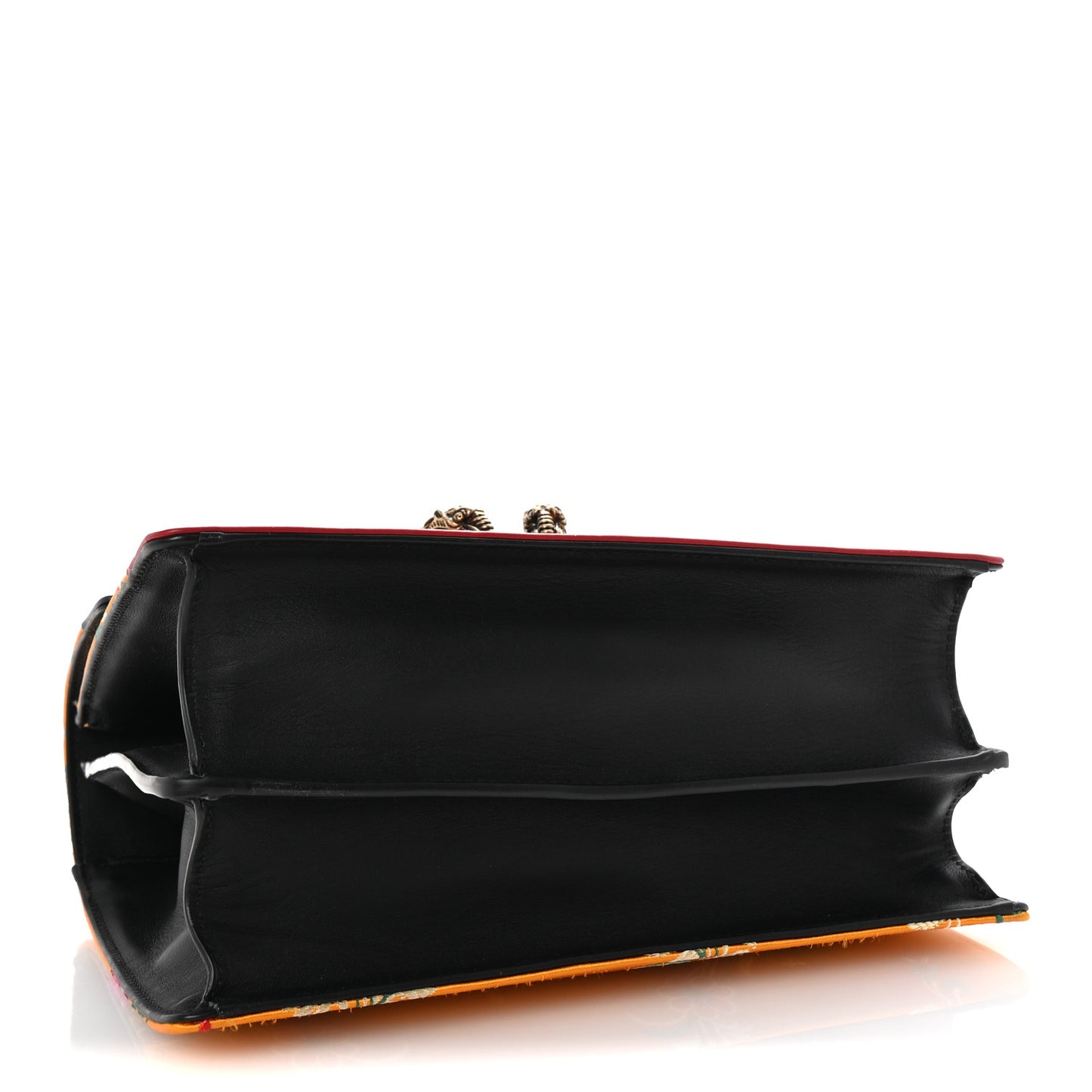 Satin Calfskin Bamboo Web Tokyo Print Medium Dionysus Top Handle Bag Giallo Multicolor Blue Agata Hibiscus Red