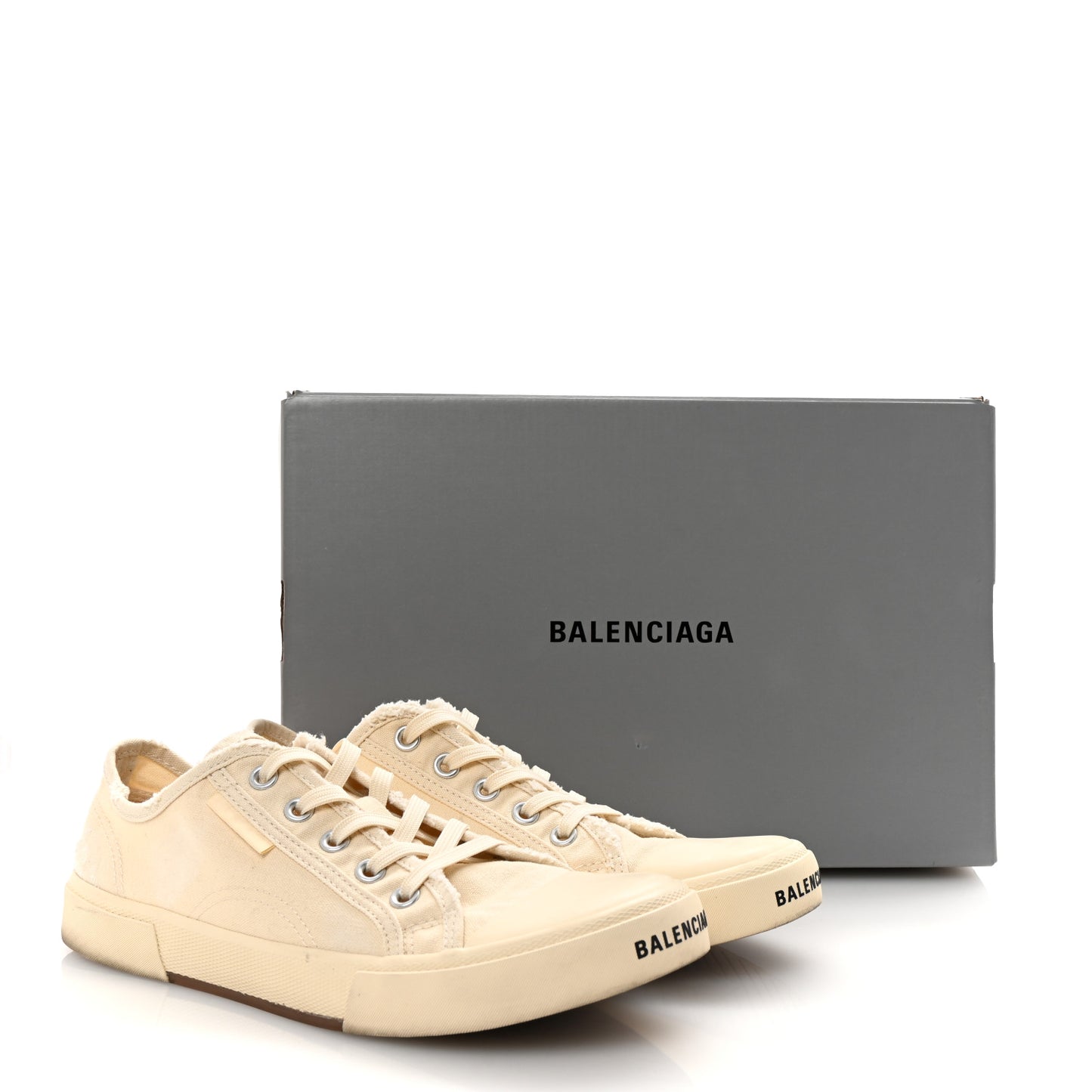 Canvas Distressed Womens Paris Low Top Sneakers 41 White