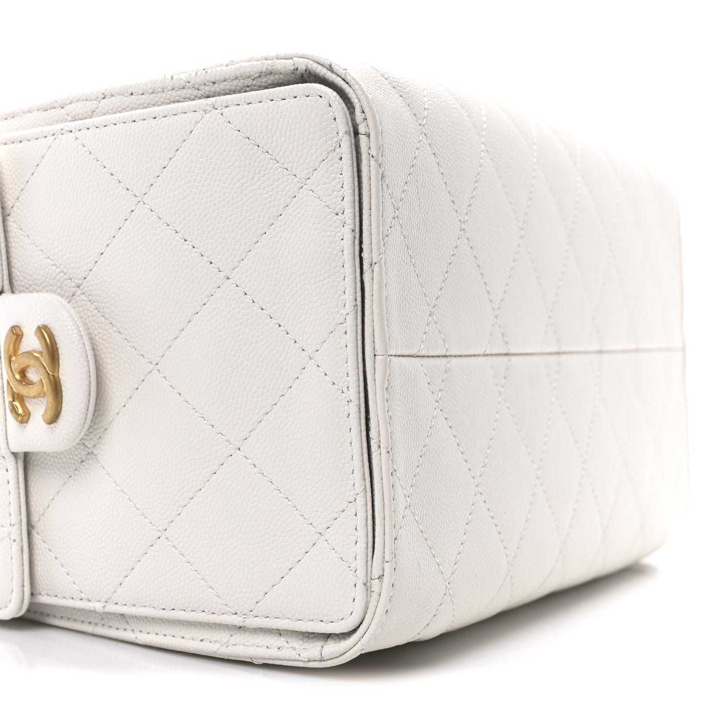 Caviar Quilted Small Chanel 25 Handbag White