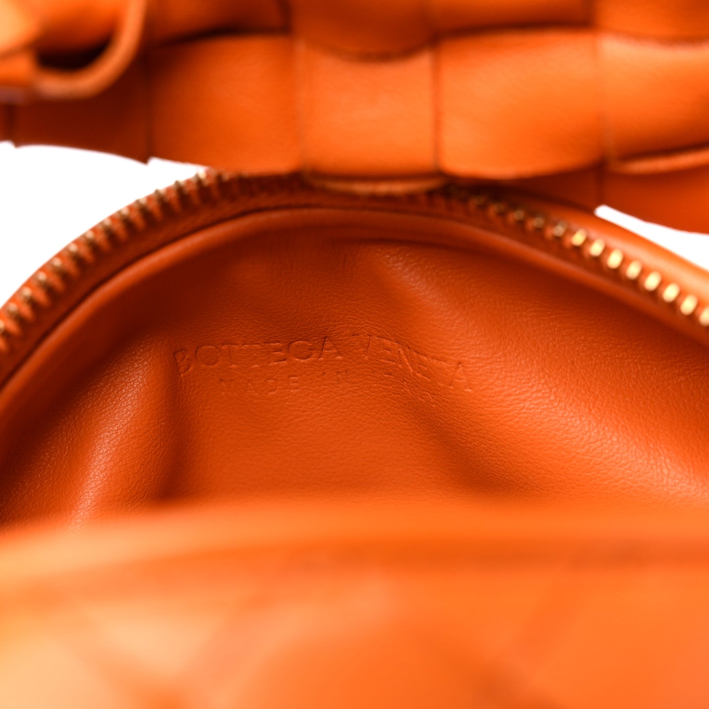 Nappa Intrecciato Mini Jodie Tangerine