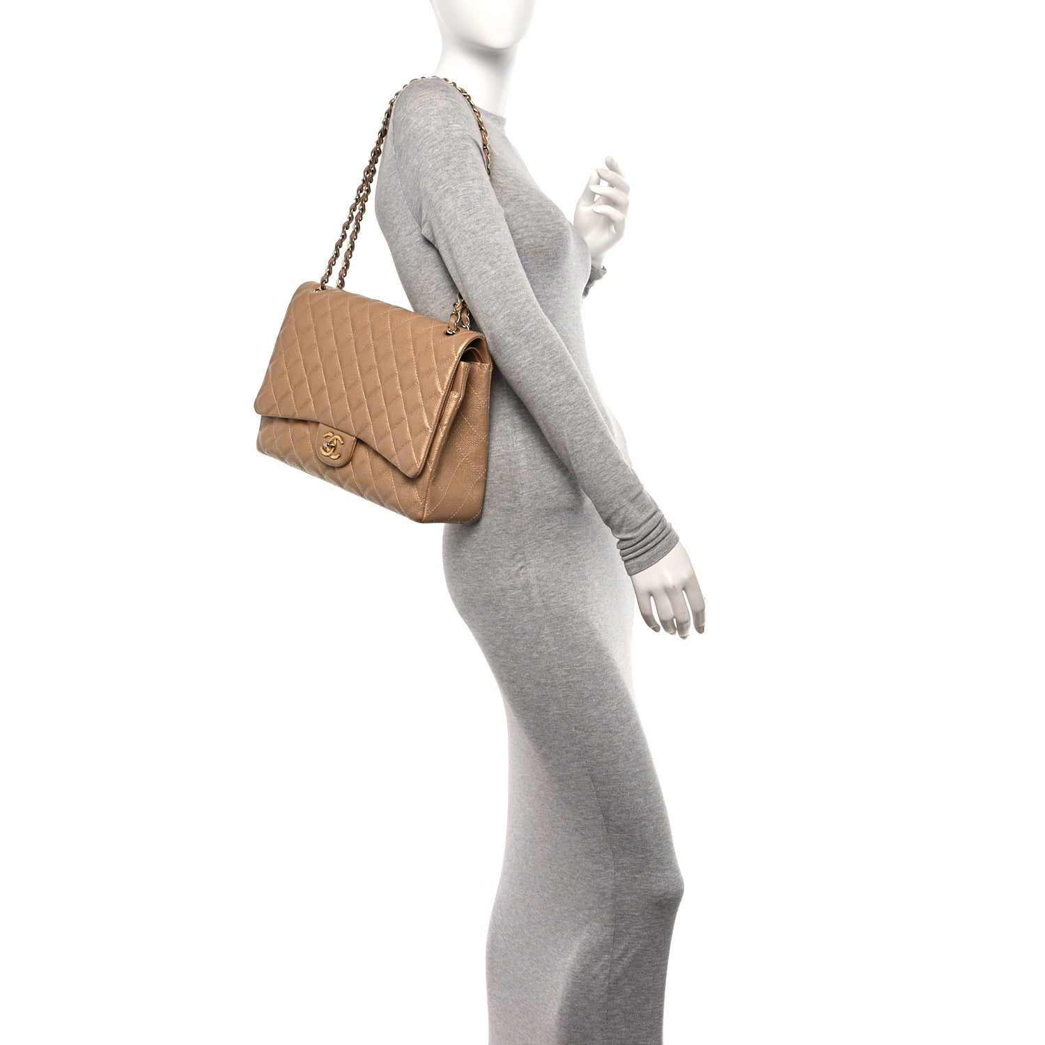 Chanel Metallic Caviar Quilted Maxi Double Flap Copper 2 of 11