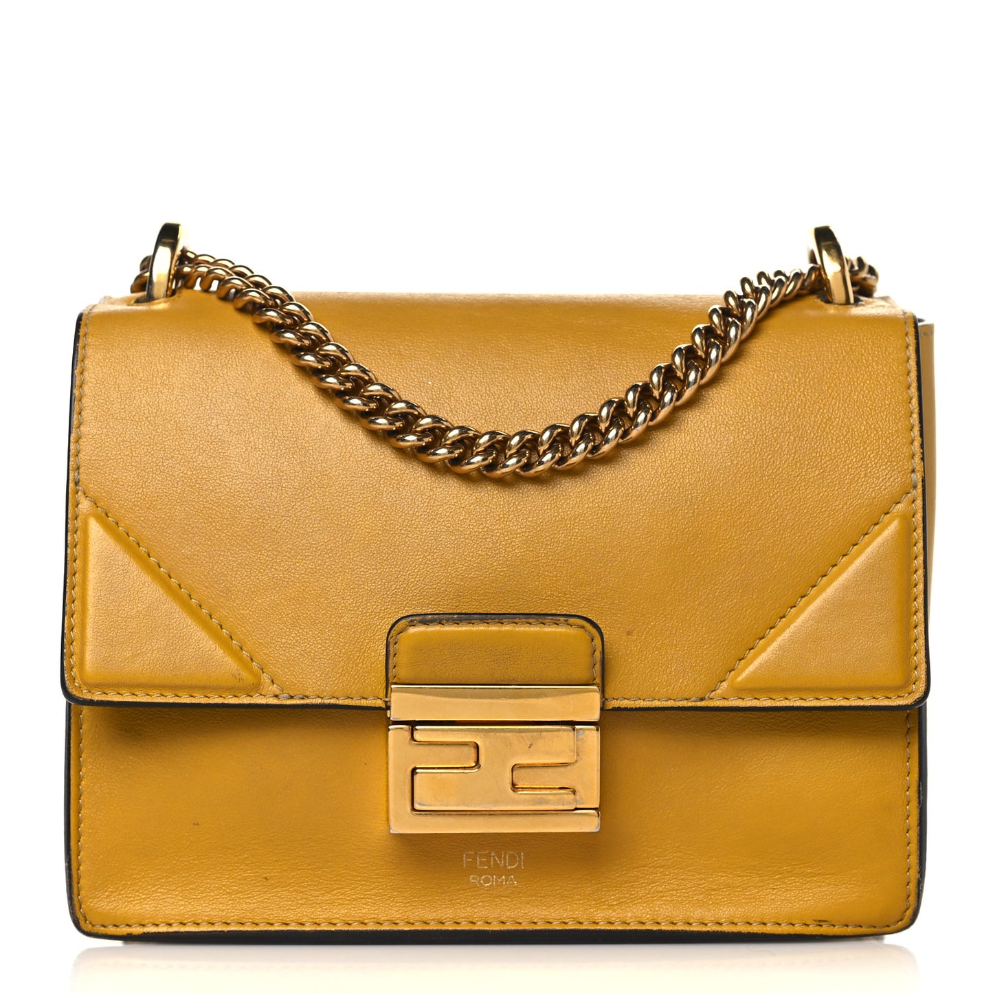 Vitello Grace Matte Small Kan U Shoulder Bag Yellow