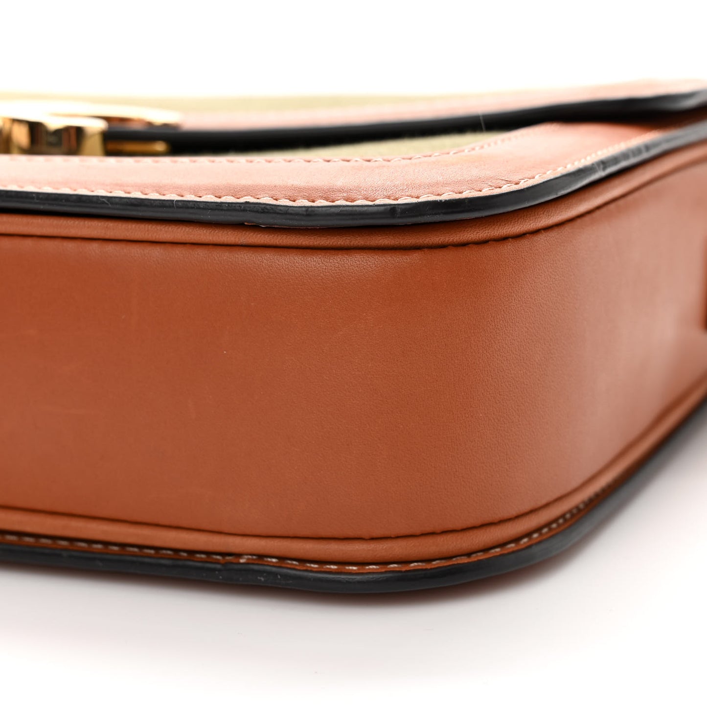 Textile Natural Calfskin Classique Triomphe Khaki Tan