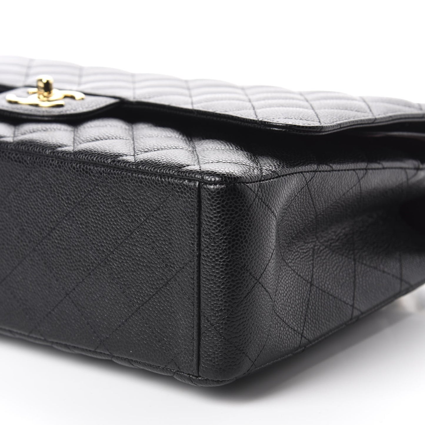 Caviar Quilted Maxi Double Flap Black