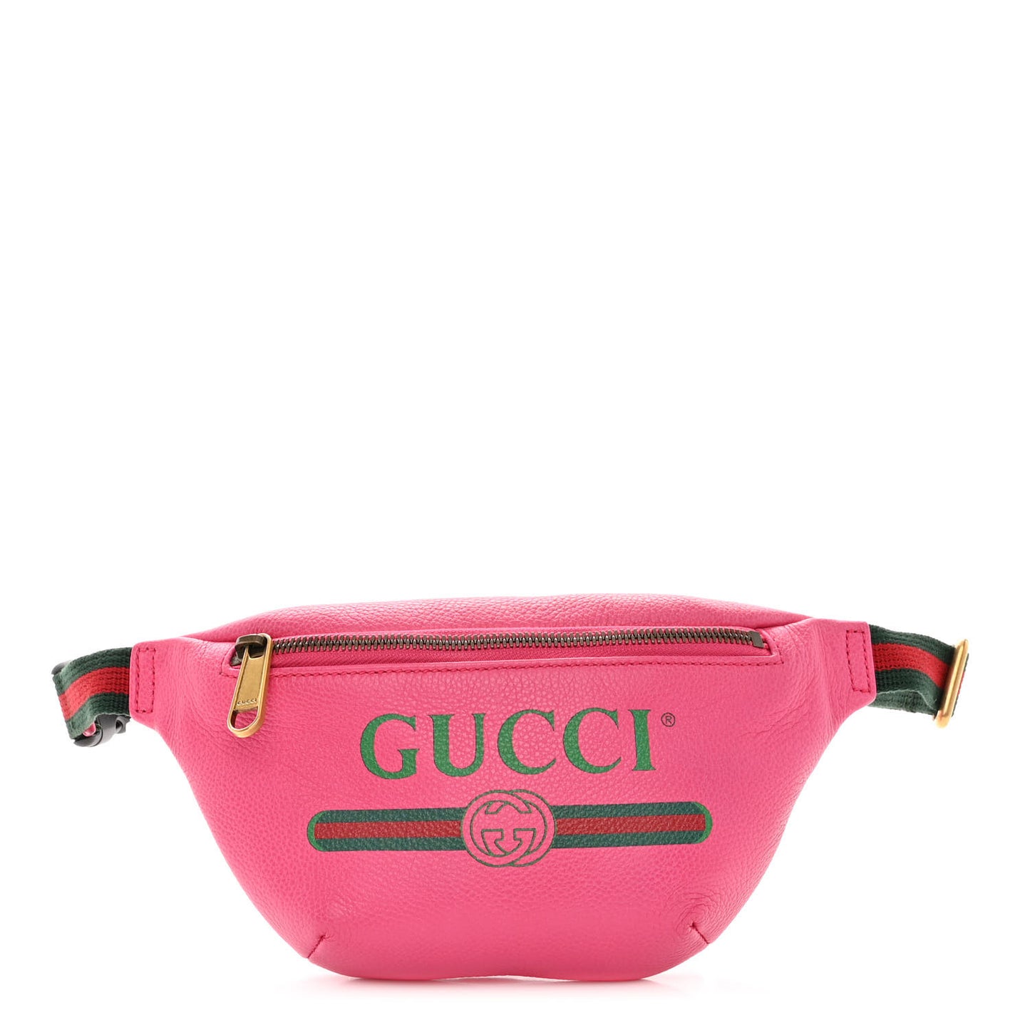 Grained Calfskin Small Logo Belt Bag Box Pink Green
