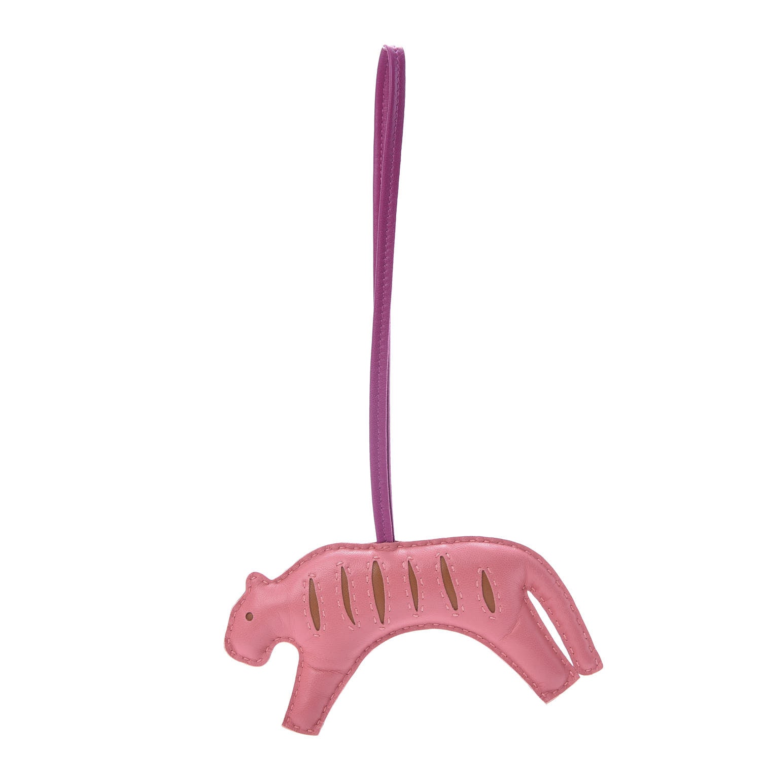 Hermes Milo Lambskin Rooroo Bag Charm Rose Azalea 1 of 5