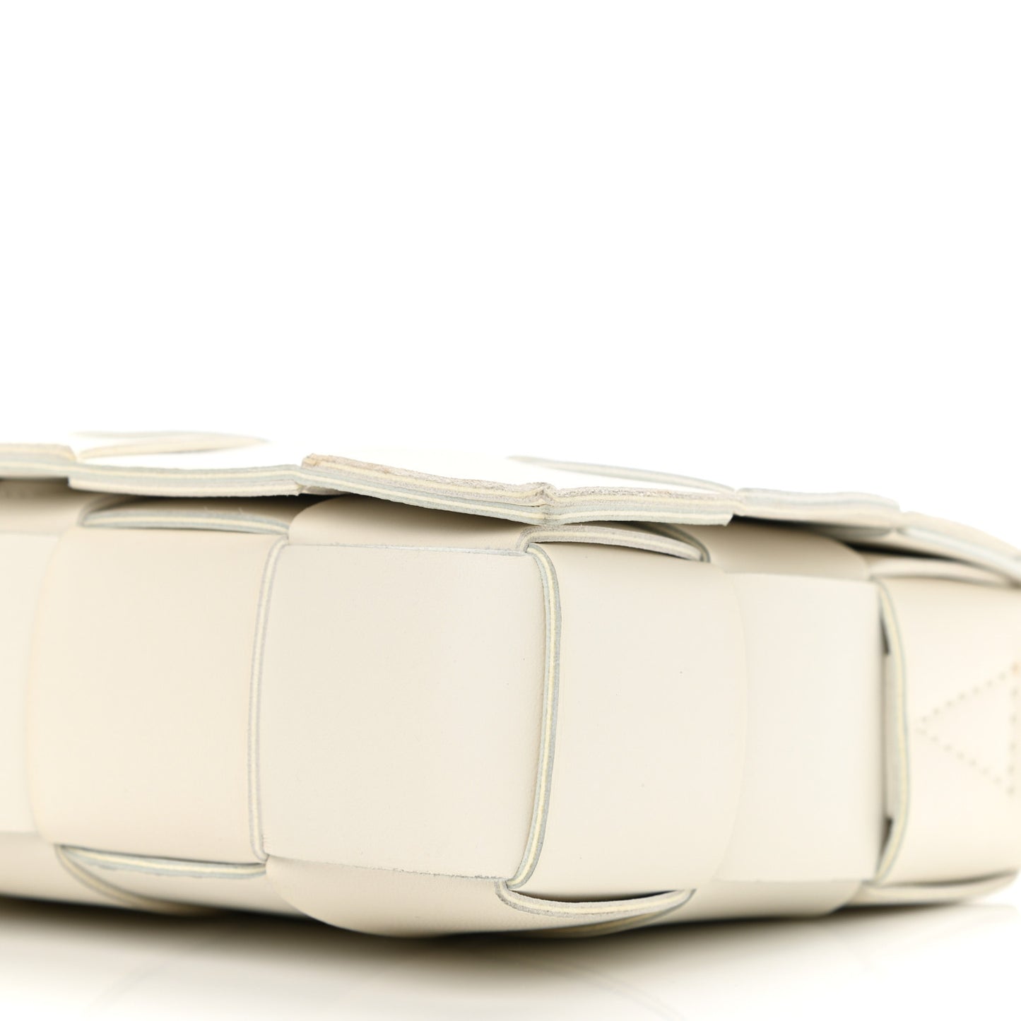 Lambskin Maxi Intrecciato Cassette Crossbody Bag White