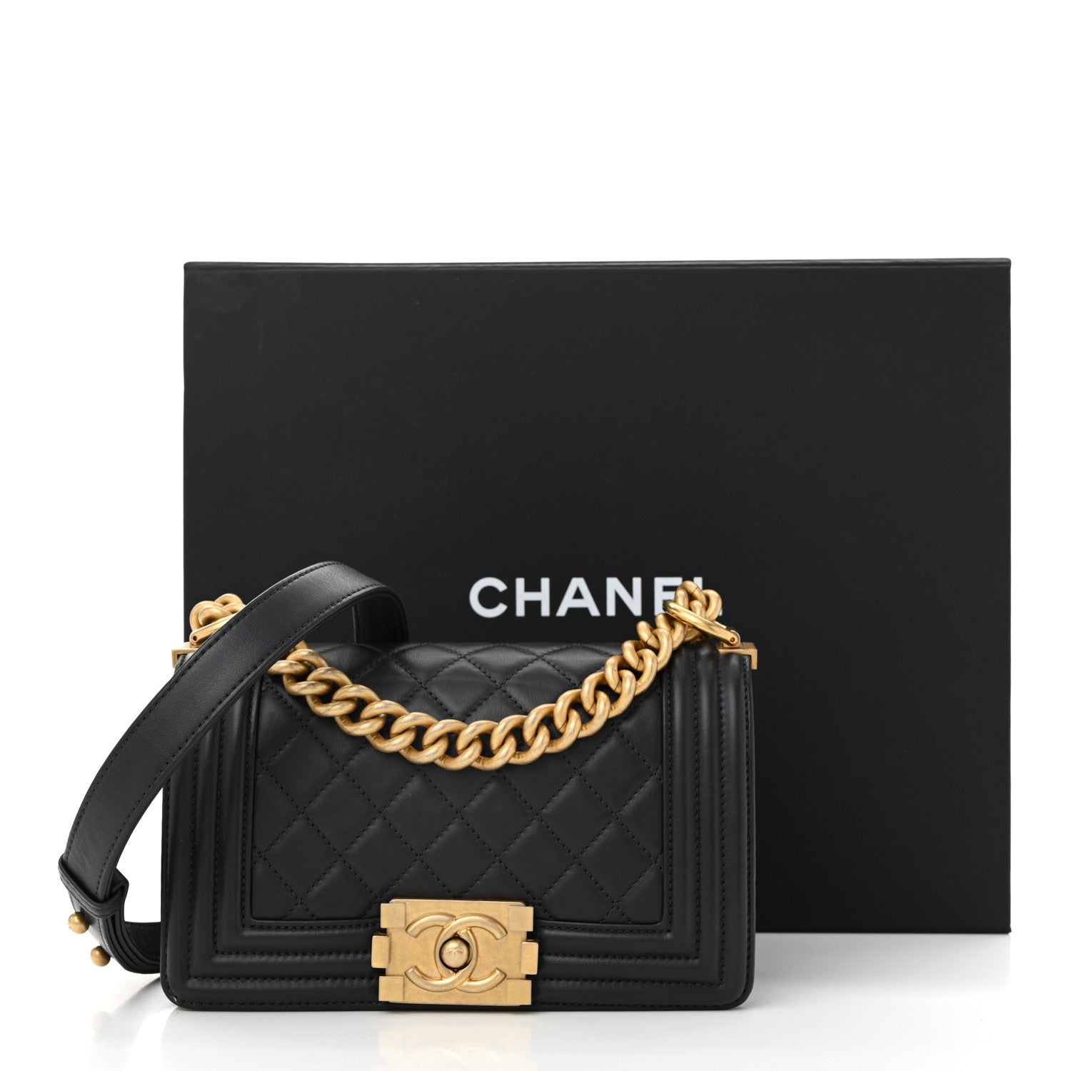 Chanel Calfskin Quilted Small Boy Flap Dark Grey 11 of 11