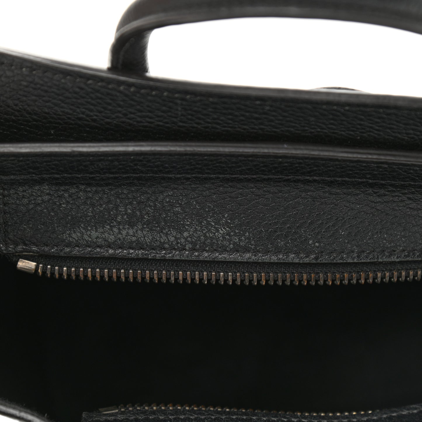 Drummed Calfskin Nano Luggage Black