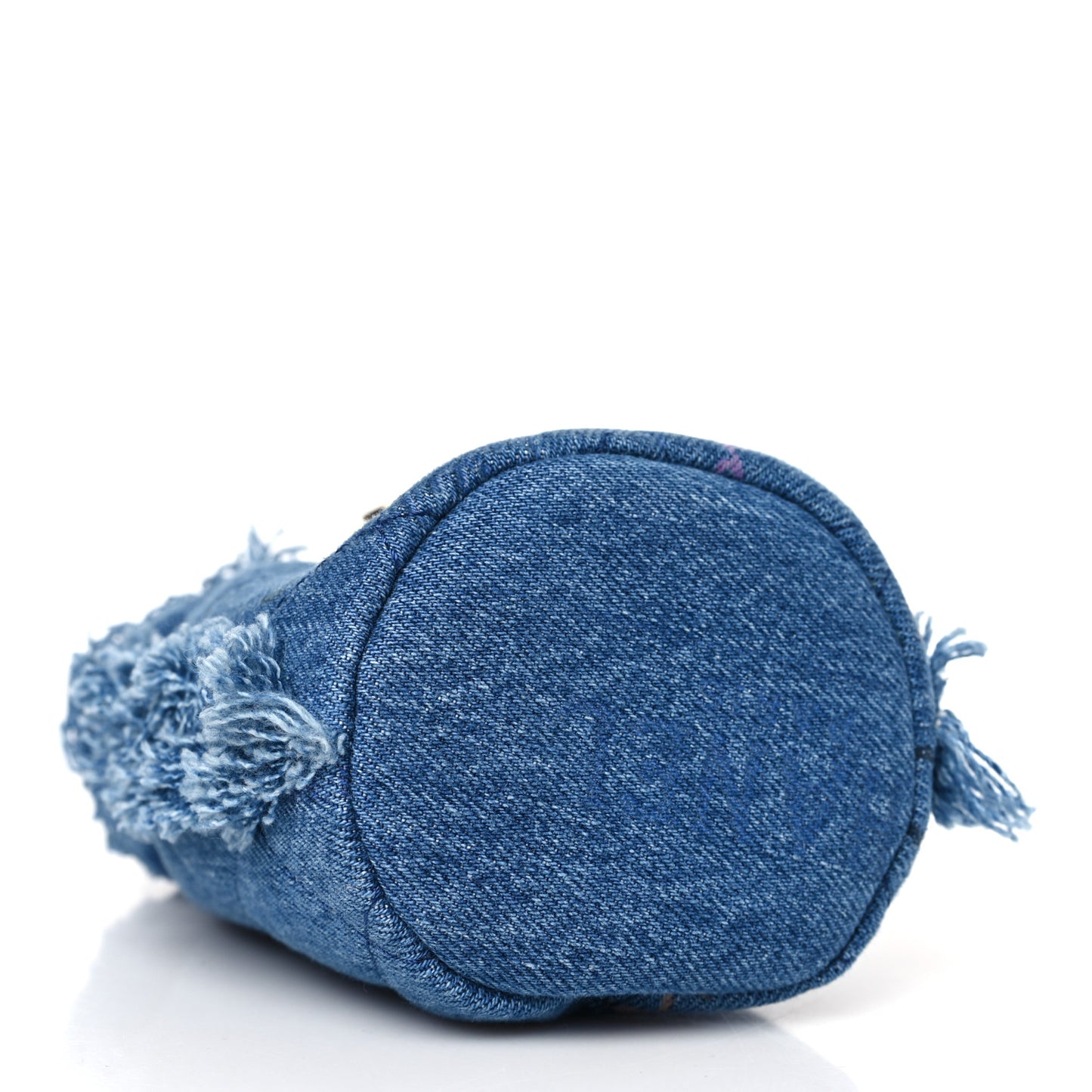 Denim Quilted Mood Mini Bucket With Chain Blue Multicolor