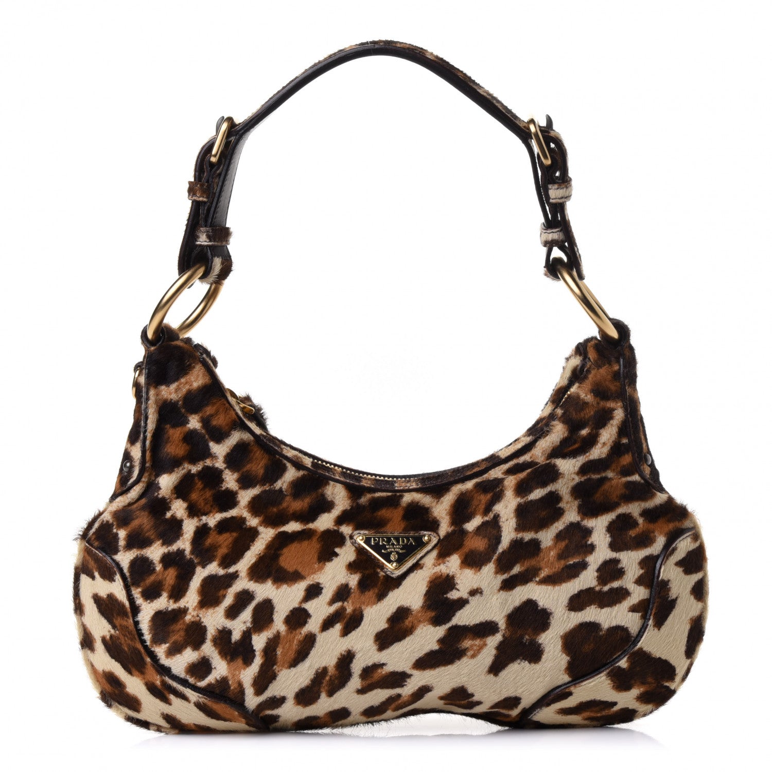 Prada Cavallino Leopard Print Shoulder Bag Avorio 778756