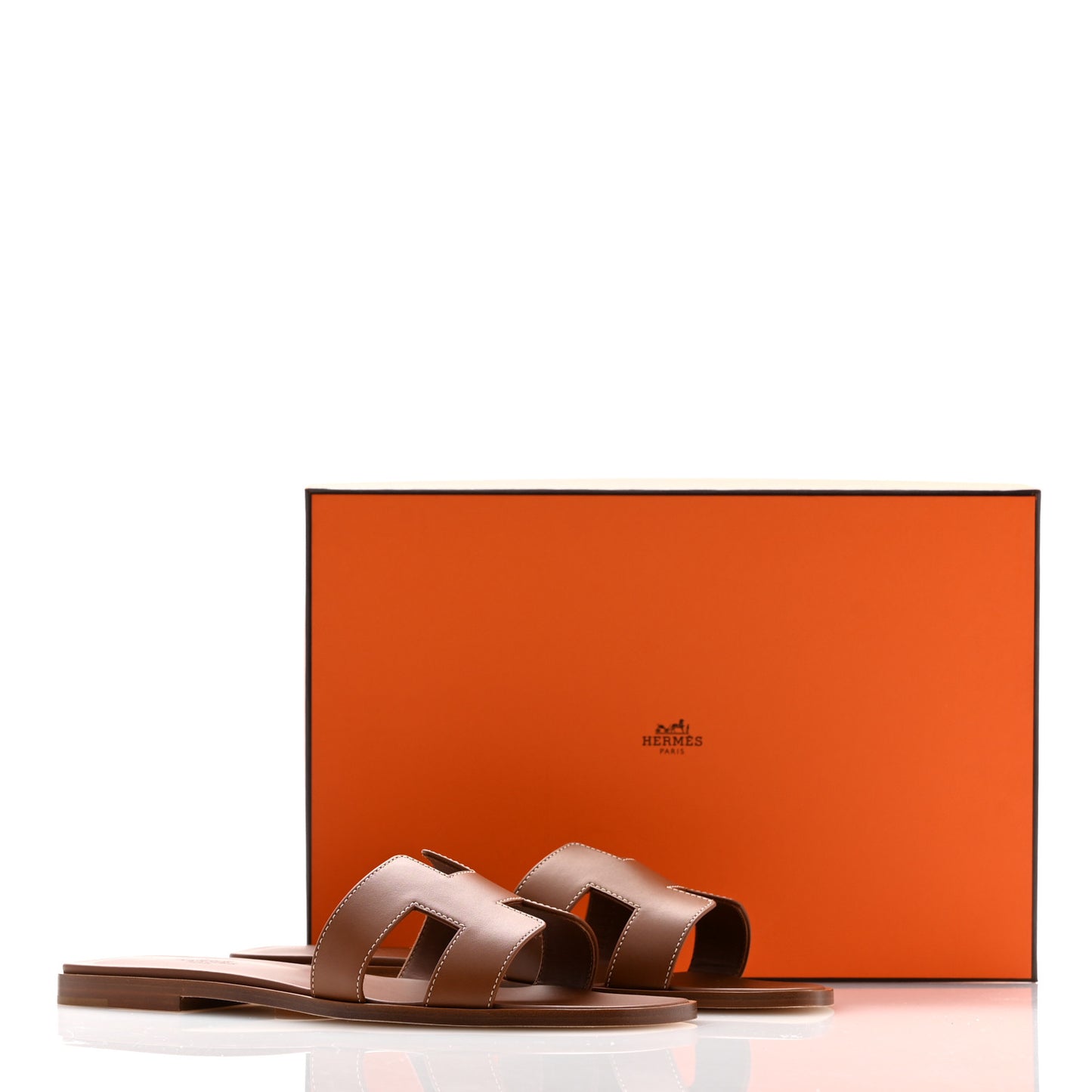 Box Calfskin Oran Sandals 40 Gold