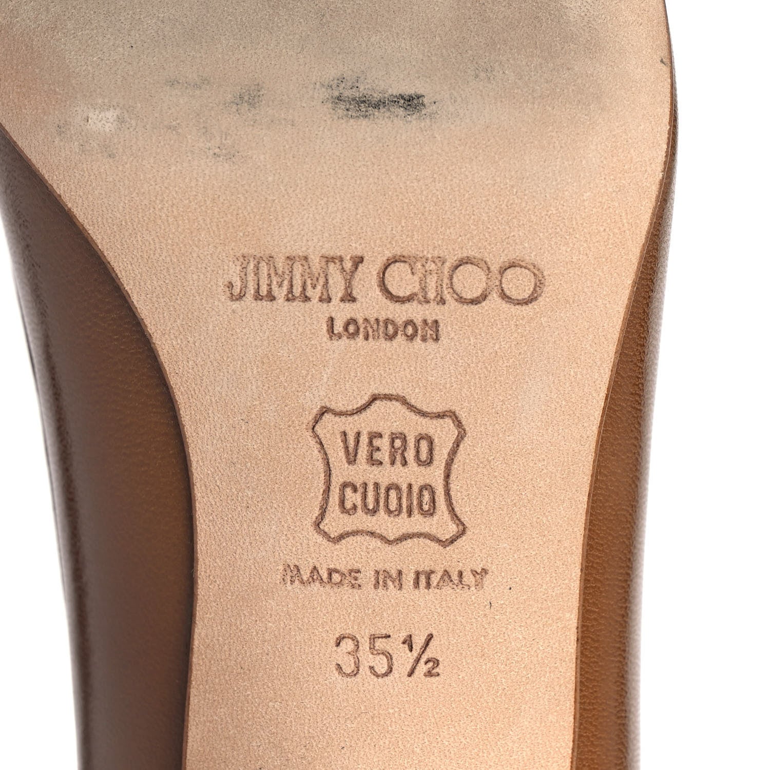 Jimmy Choo Calfskin Pointy Toe Pumps 35.5 Brown Beige 6 of 7
