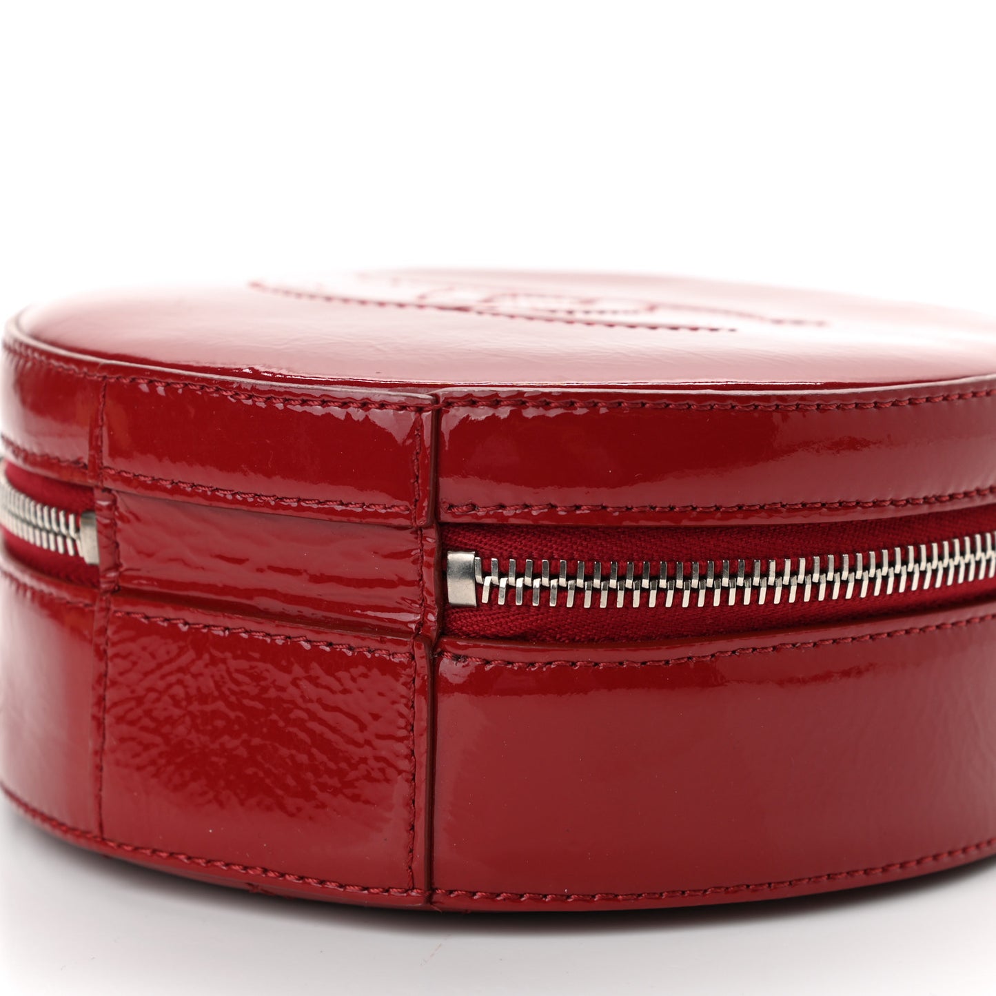 Patent Round As Earth Evening Bag Red