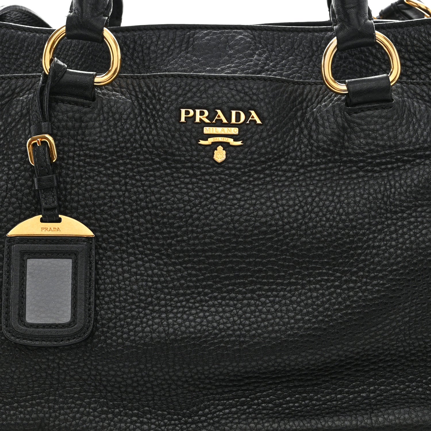 Prada Vitello Daino Tote Black 9 of 18