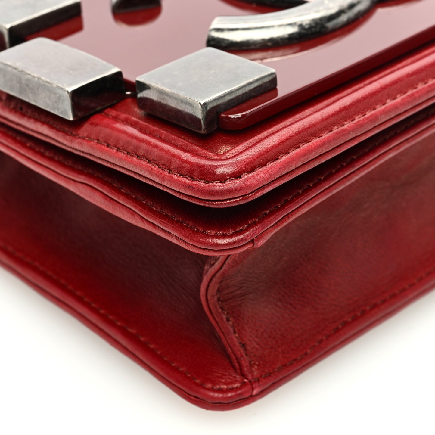 Lambskin Plexiglass Boy Brick Burgundy