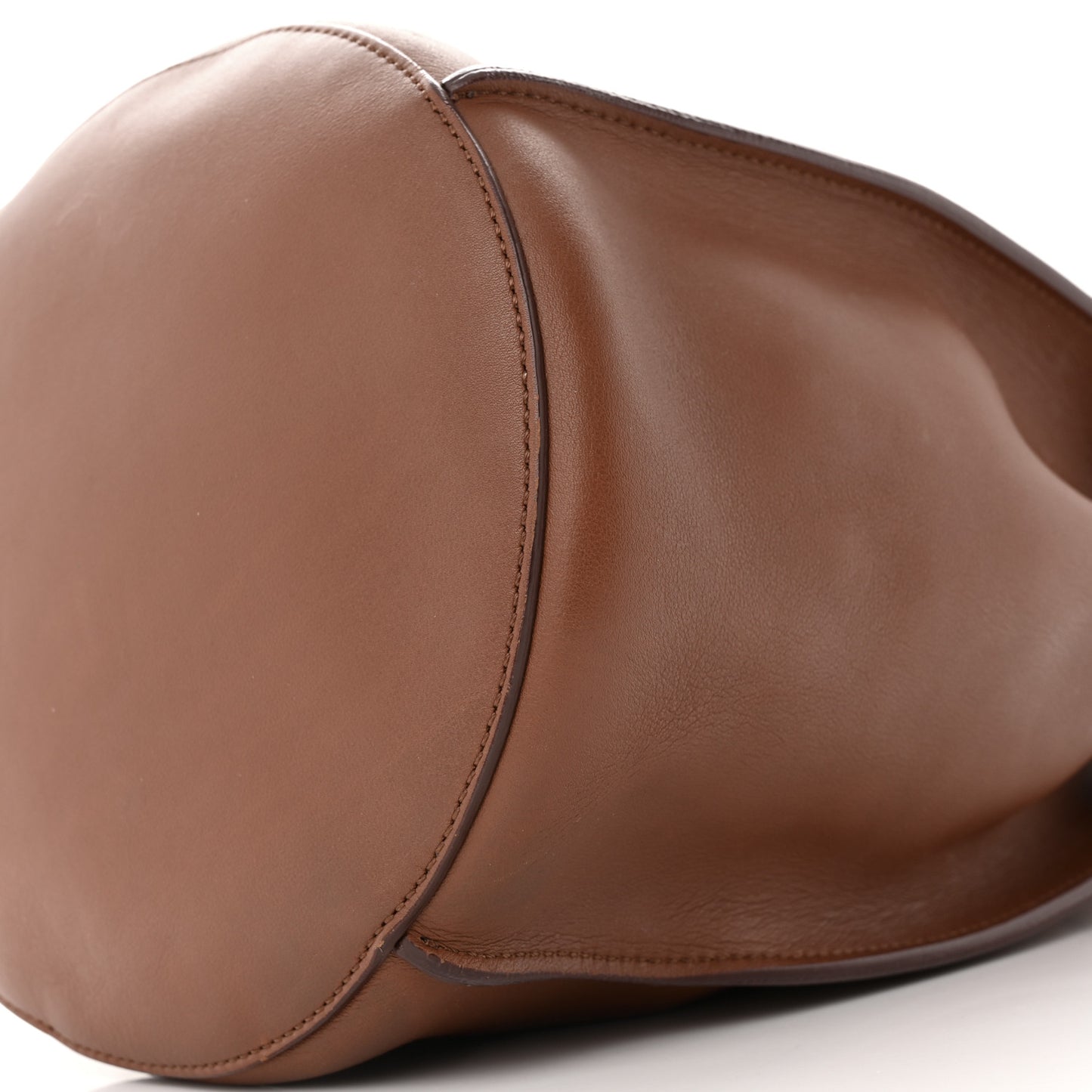 Smooth Calfskin Long Strap Big Bucket Bag Tan