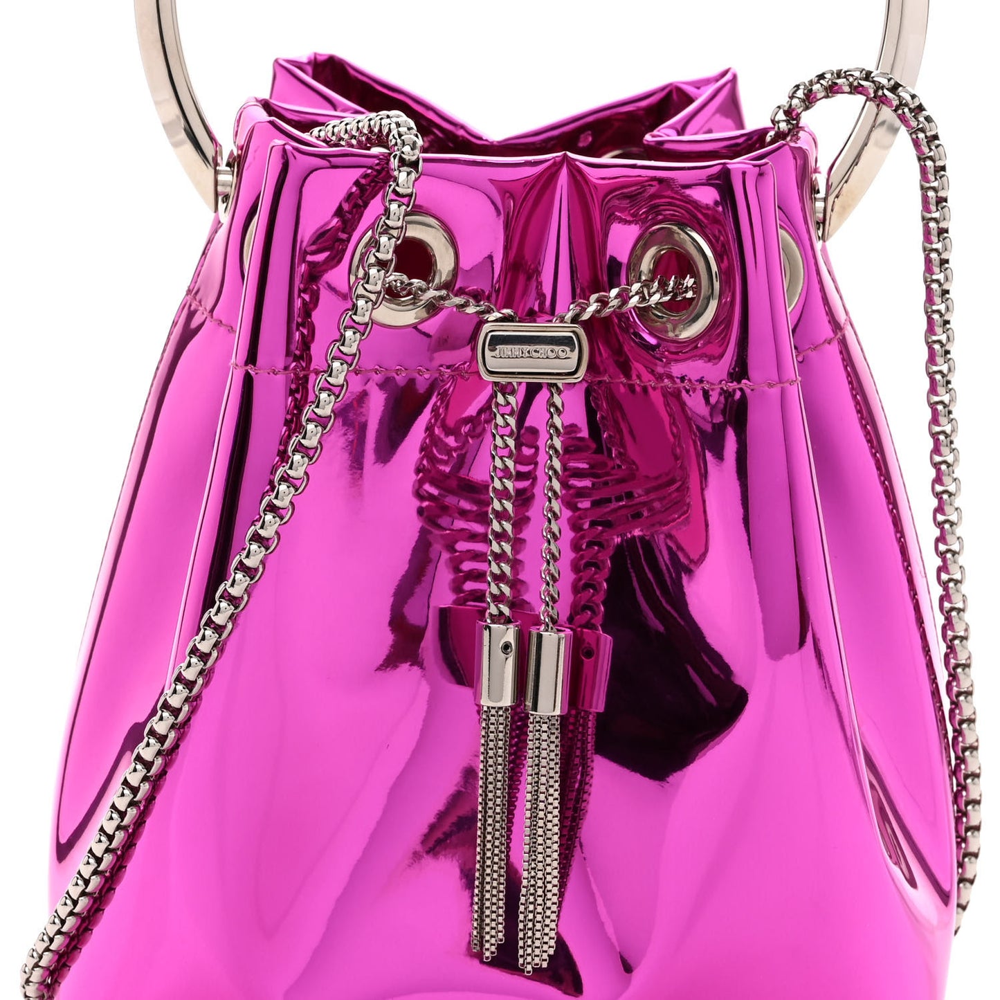 Metallic Fabric Bon Bon Mini Bag Fuchisa