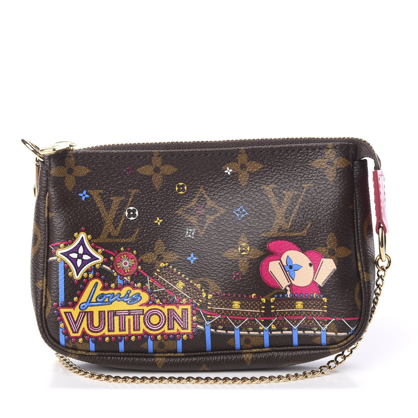 Monogram 2020 Christmas Animation Roller Coaster Mini Pochette Accessories Pivoine