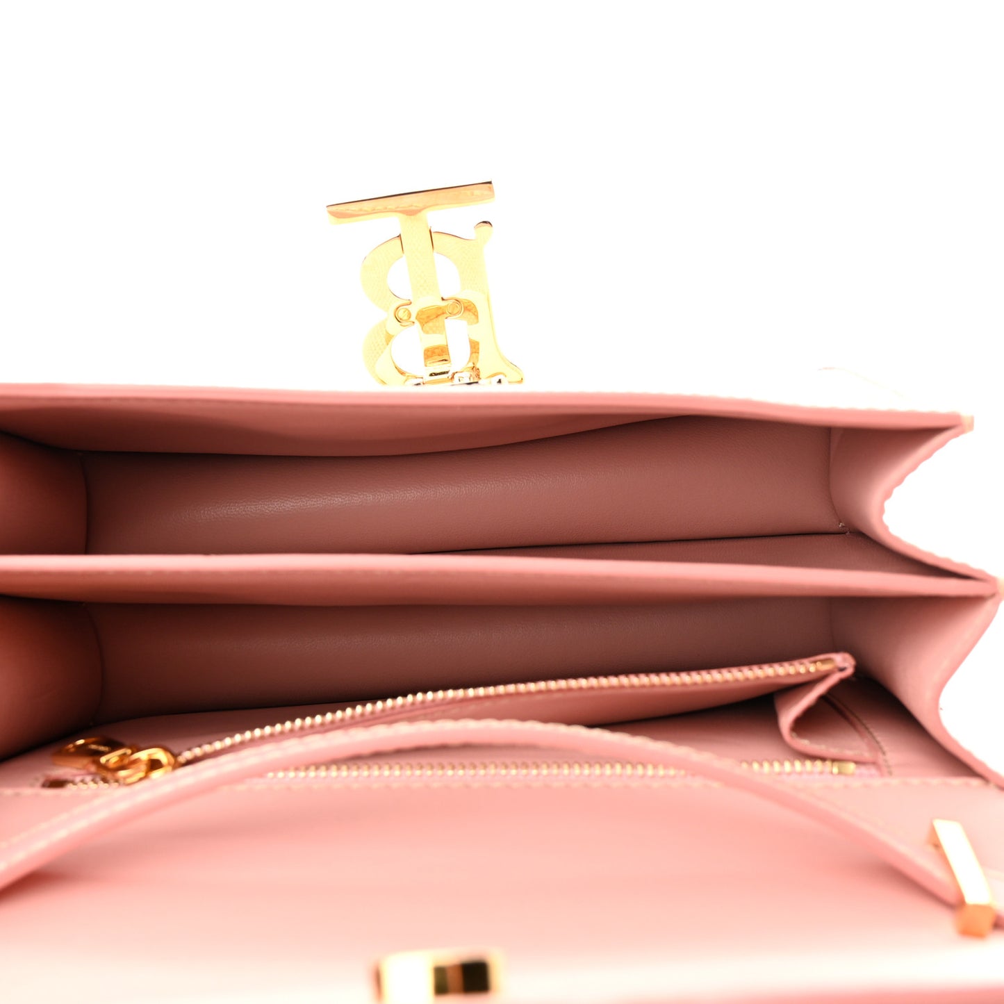 Canvas Calfskin TB Small Bag Blush Pink