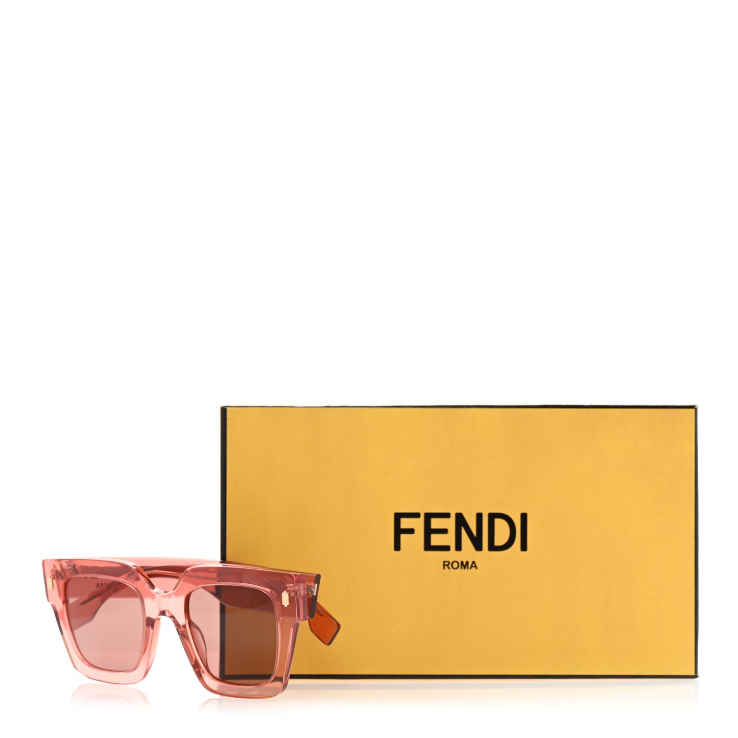 Acetate Fendi Square Sunglasses FE40100I Pink Silver