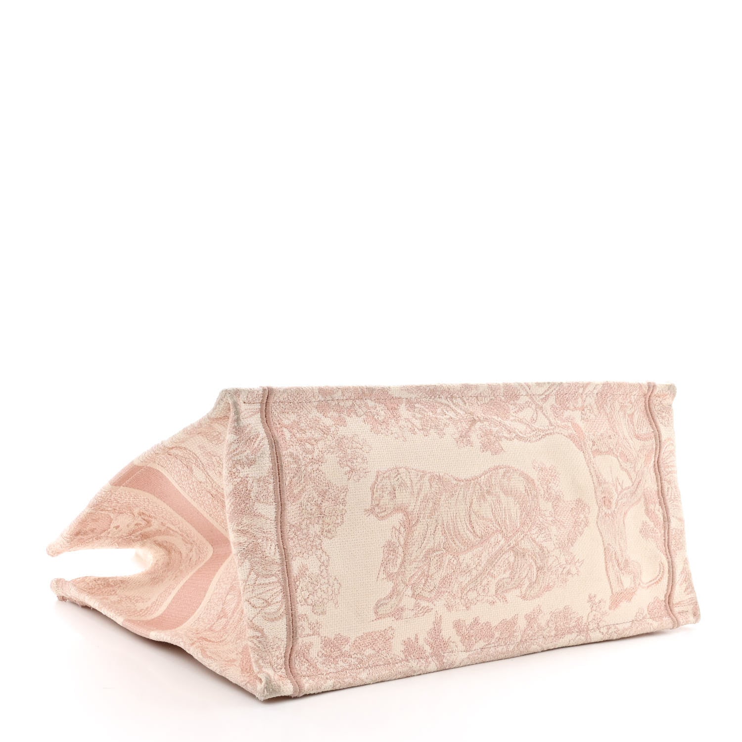 Christian Dior Canvas Embroidered Medium Dioriviera Toile De Jouy Book Tote Rose 4 of 15