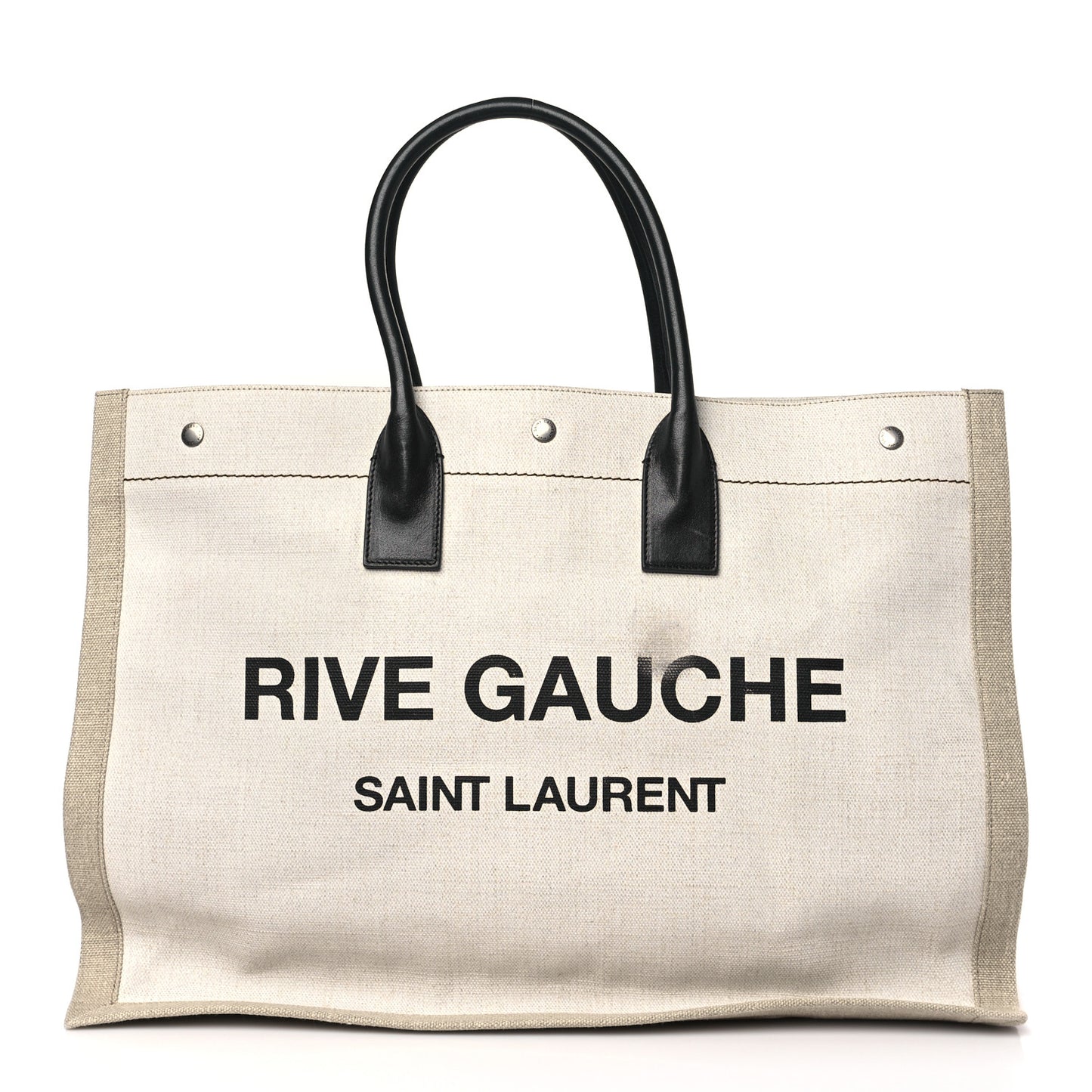 Linen Calfskin Rive Gauche Tote Optic White