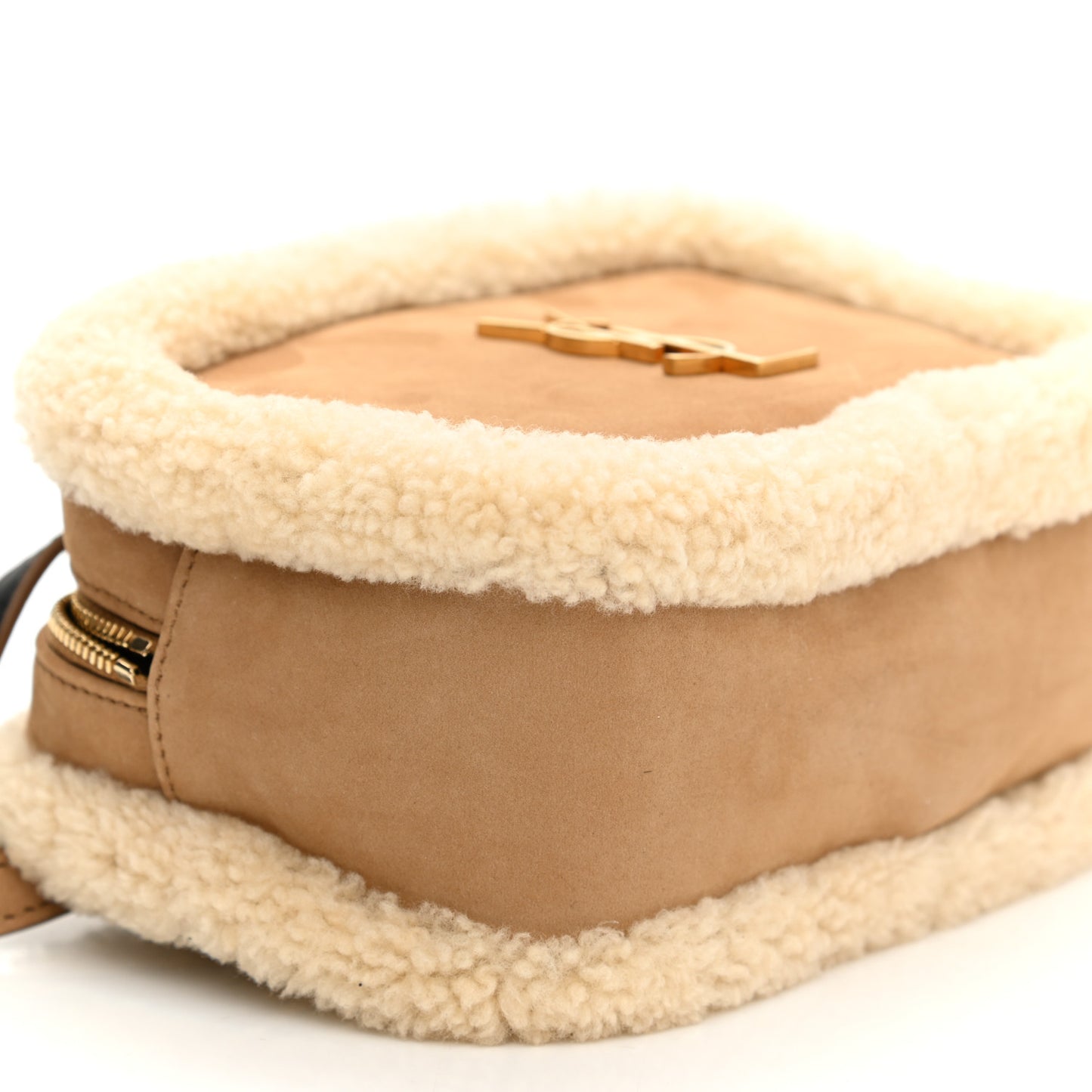 Suede Shearling Lou Belt Bag Natural Tan