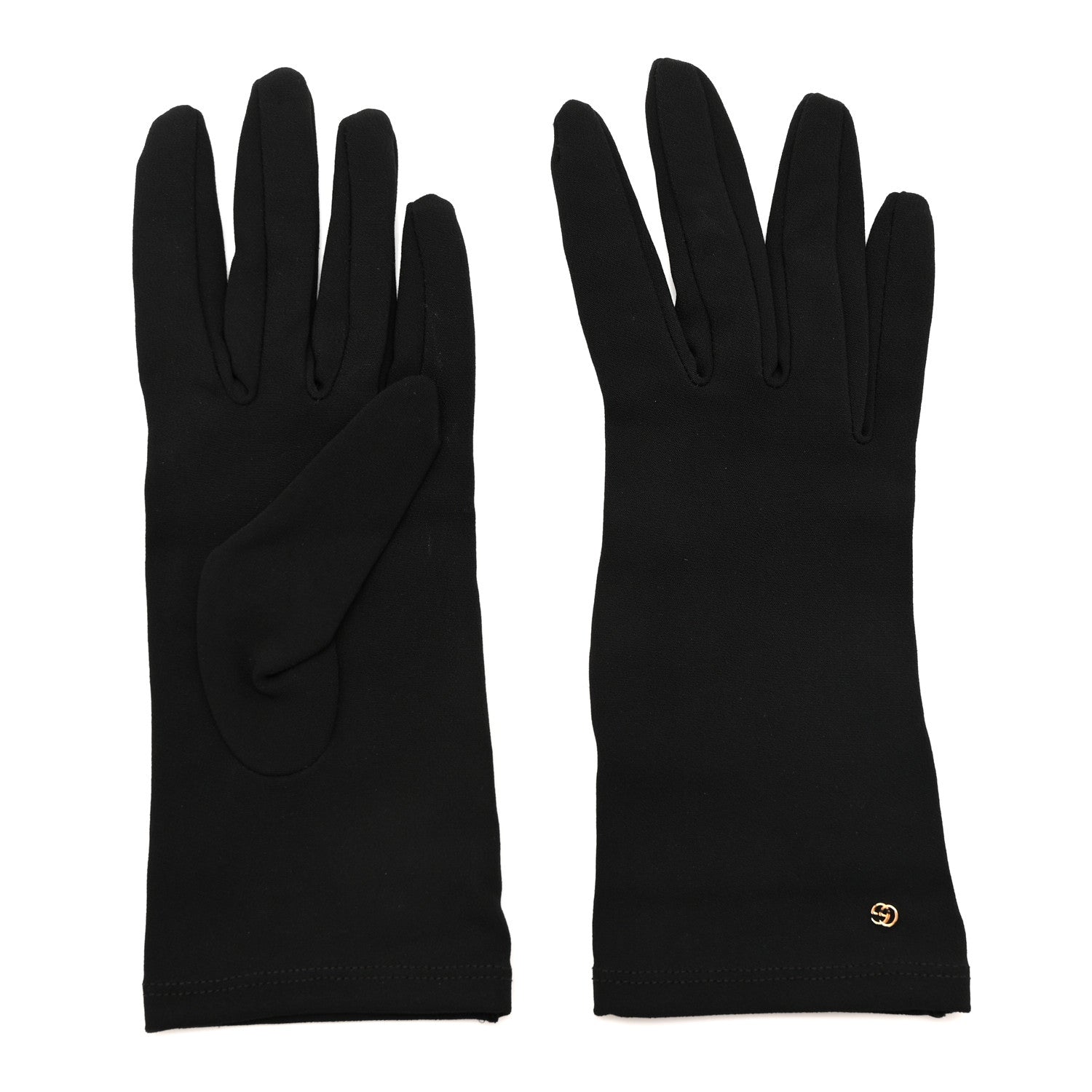 Gucci Viscose Interlocking G Cady Gloves 7.5 Black 1866915