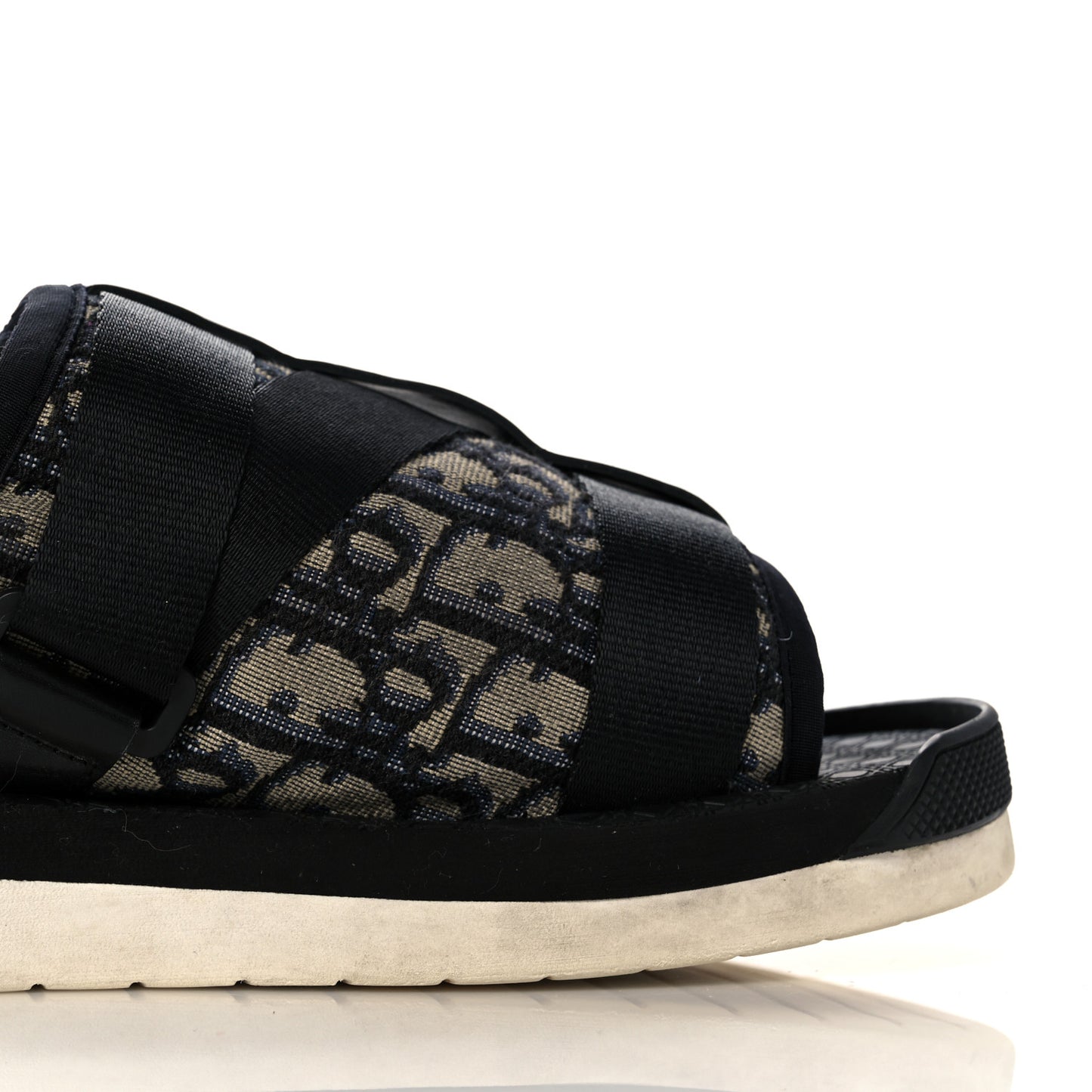 Oblique Jacquard Mens Alpha Sandals 39 Beige Black