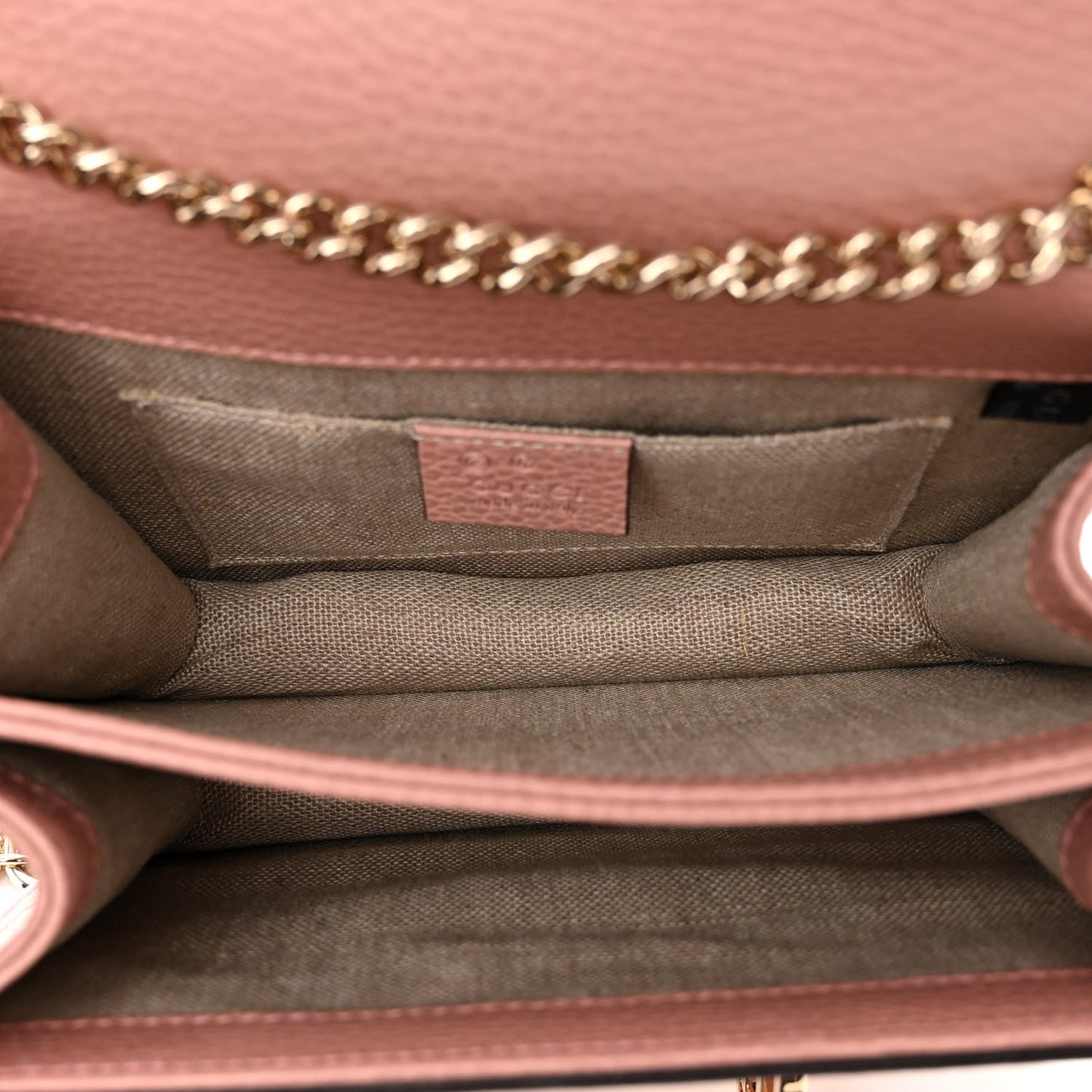 Dollar Calfskin Small Interlocking G Shoulder Bag Soft Pink