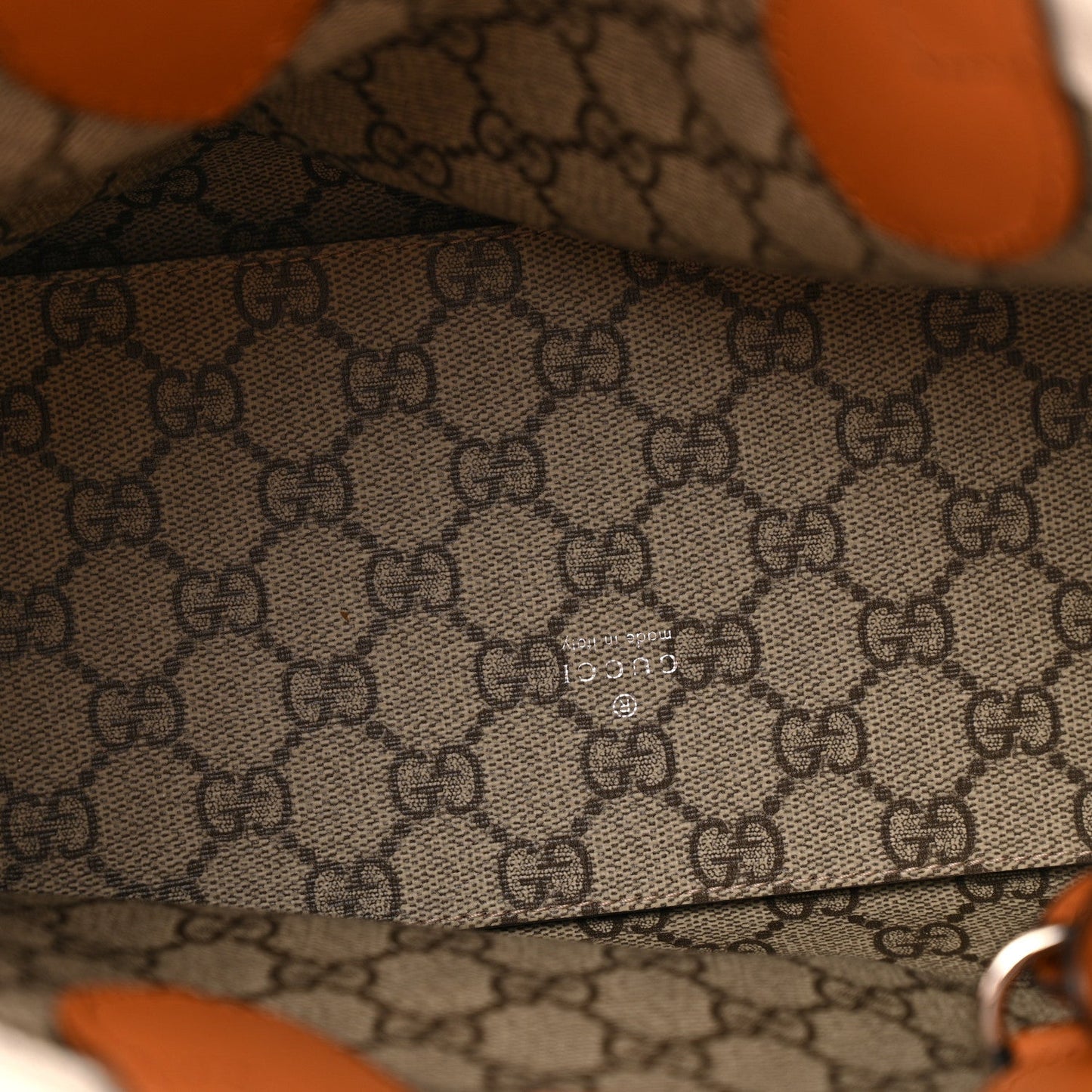 Canvas Calfskin Logo Print Medium Tote Bag Brown