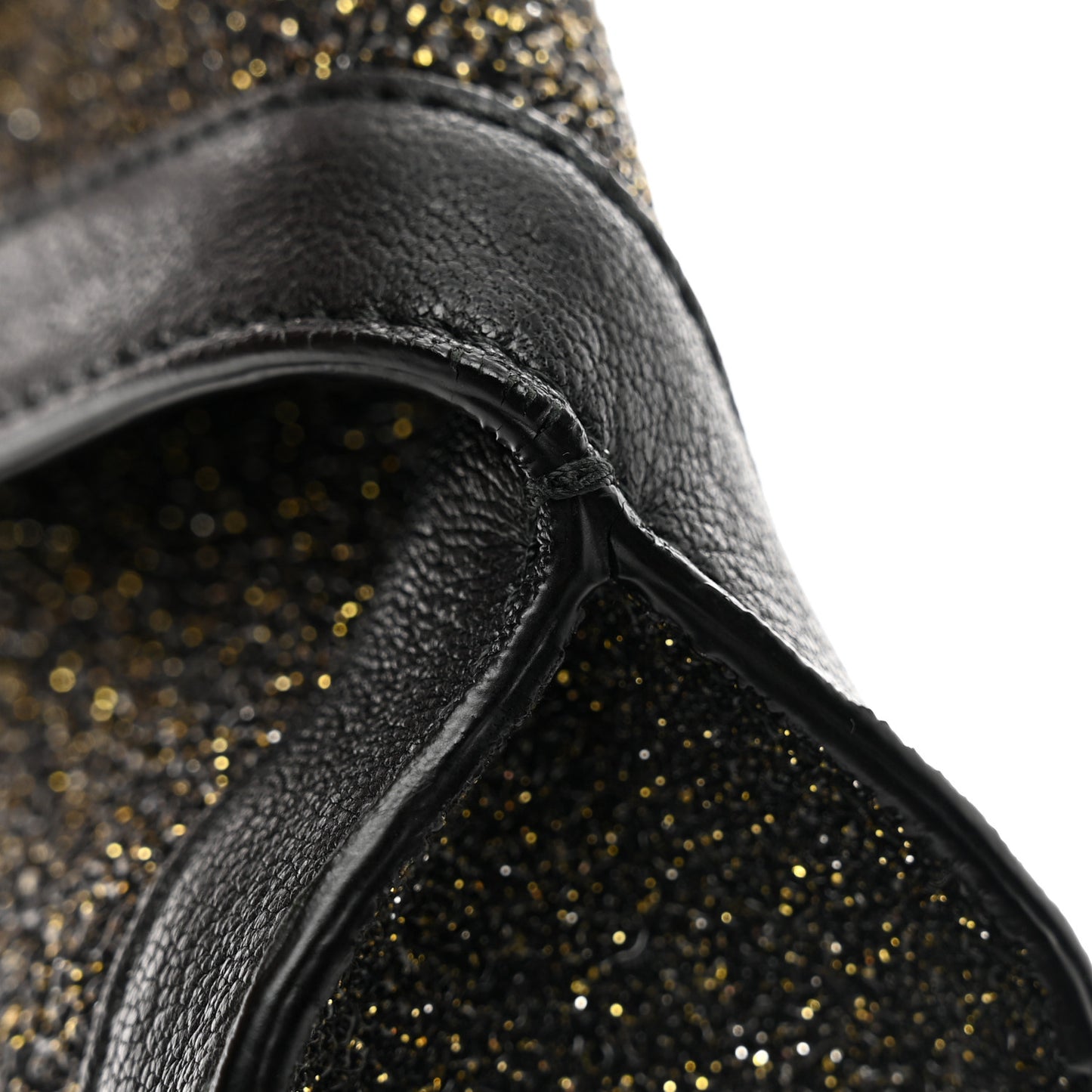 Glitter Canvas De Manta Clutch Black Gold