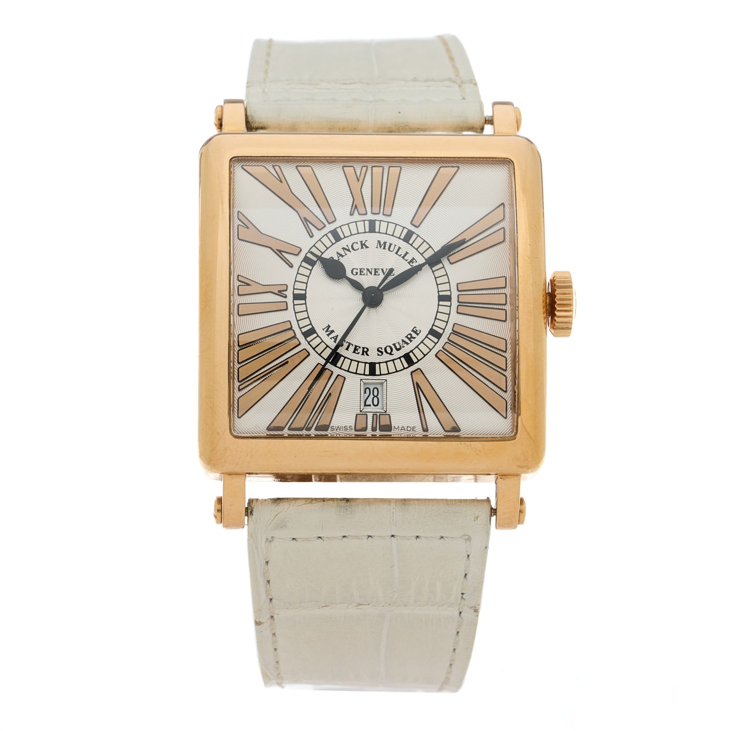 18K Rose Gold Alligator 37mm Master Square Automatic Watch 6000HSCDT