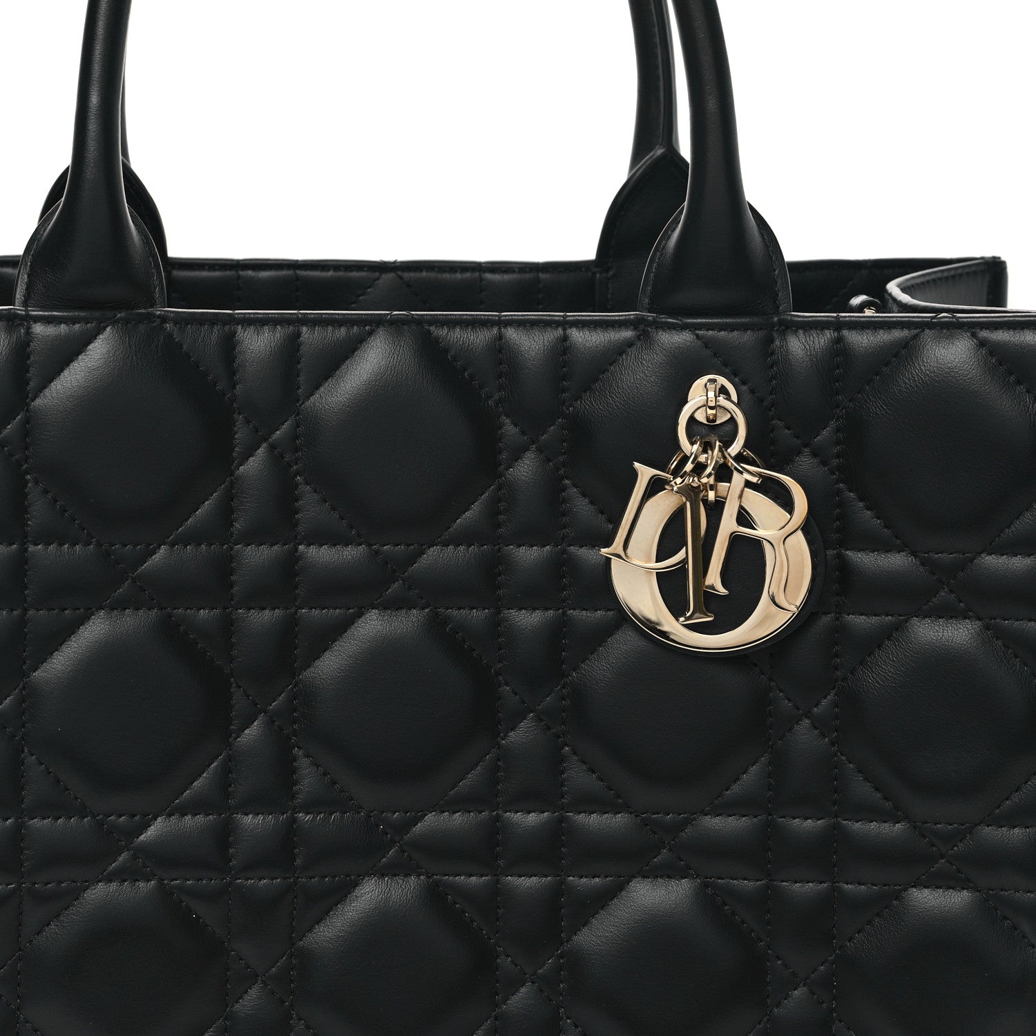 Christian Dior Calfskin Macro Cannage Medium Book Tote Black 7 of 10