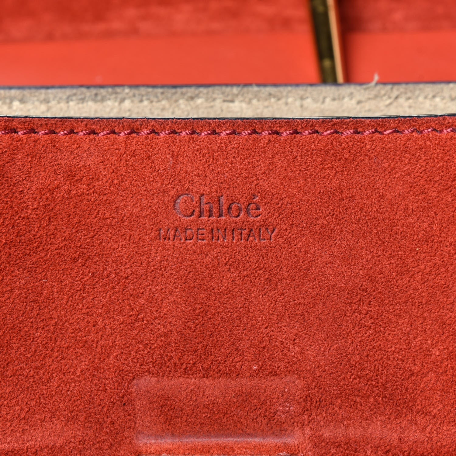 Chloe Lambskin Suede Calfskin Mini Drew Shoulder Bag Poppy 6 of 13