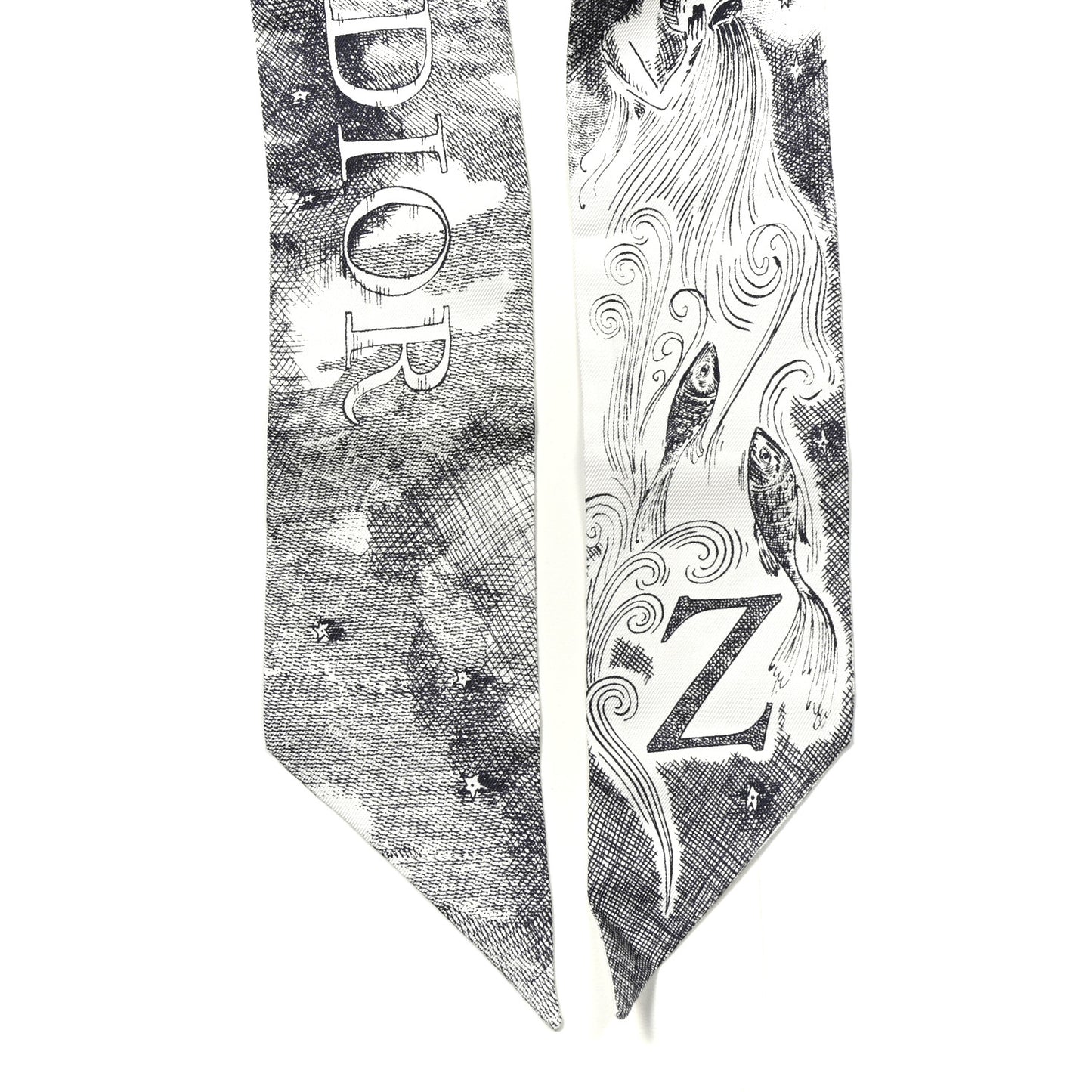 Silk ABCDior "Z" Mitzah Scarf Bleu Marine