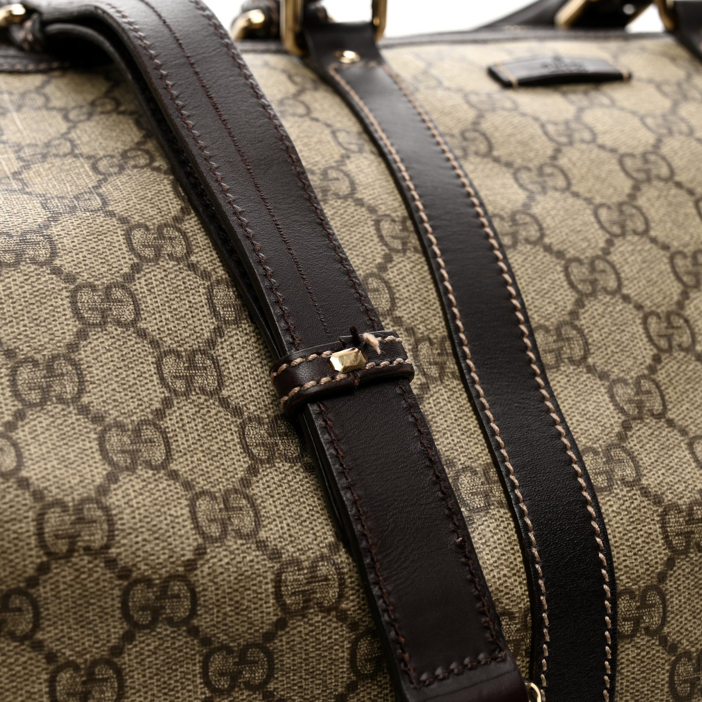 GG Plus Monogram Large Carry On Duffle Bag Brown