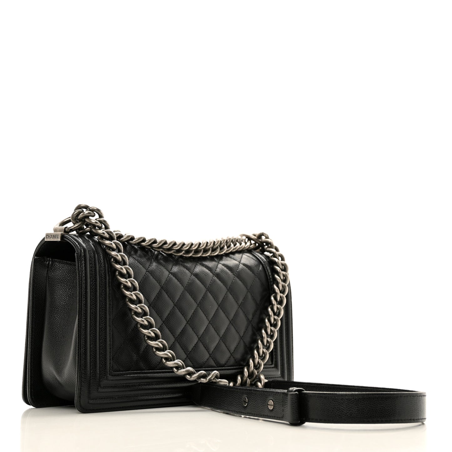 Caviar Quilted Medium Boy Flap Black