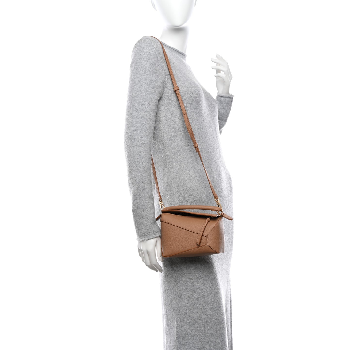 Calfskin Mini Puzzle Edge Bag Toffee