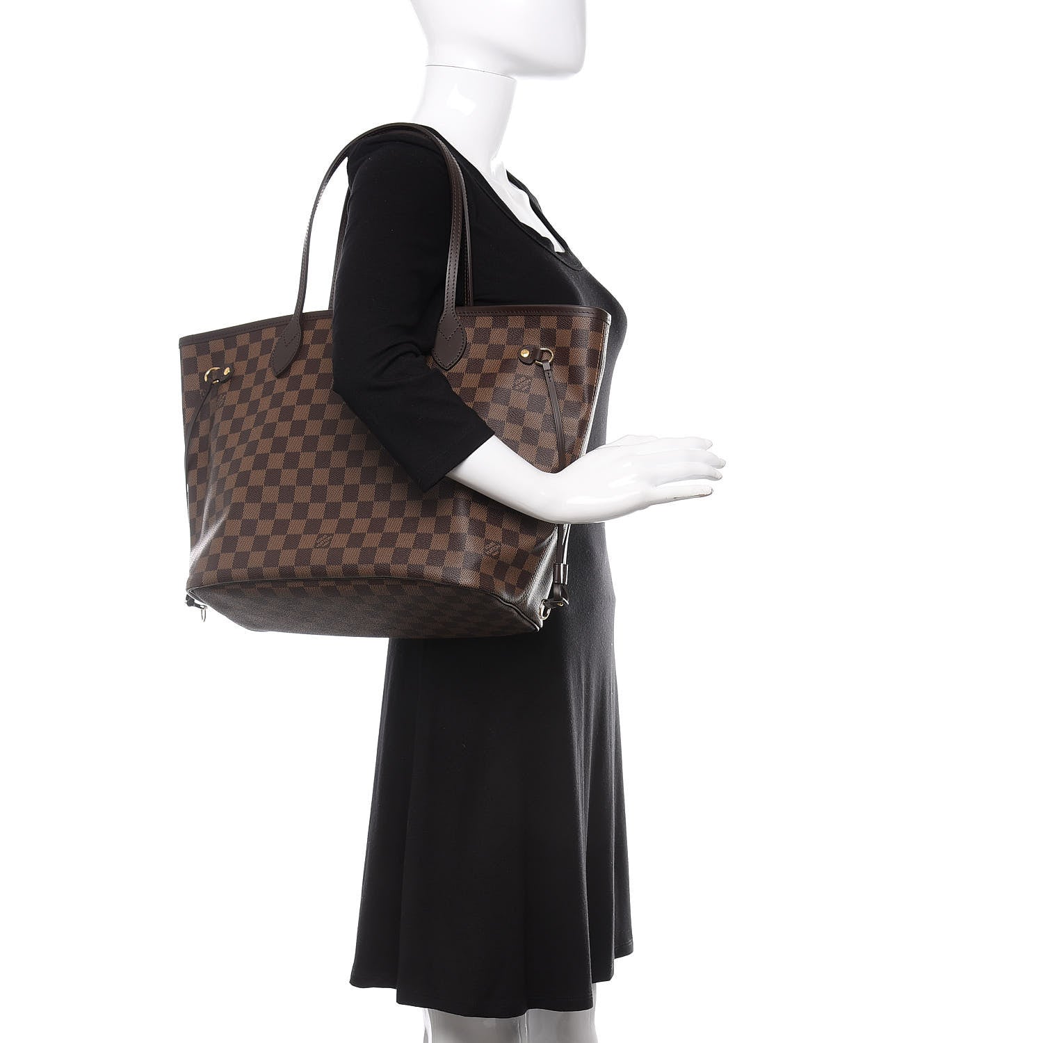 Louis Vuitton Damier Ebene Neo Neverfull MM Rose Ballerine 3 of 12