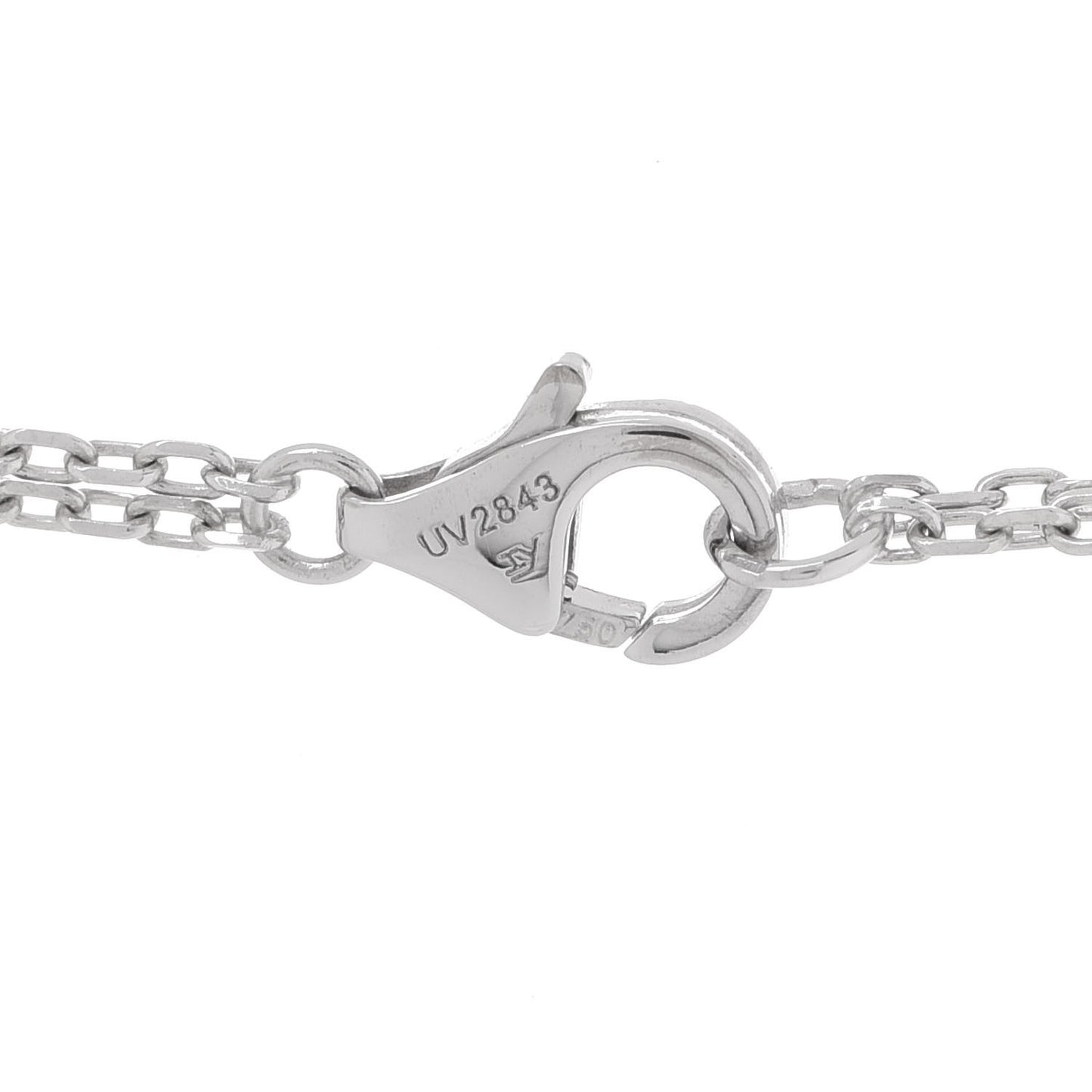 18K White Pink Gold Diamond .29ctw Three Ring LOVE Pendant Necklace
