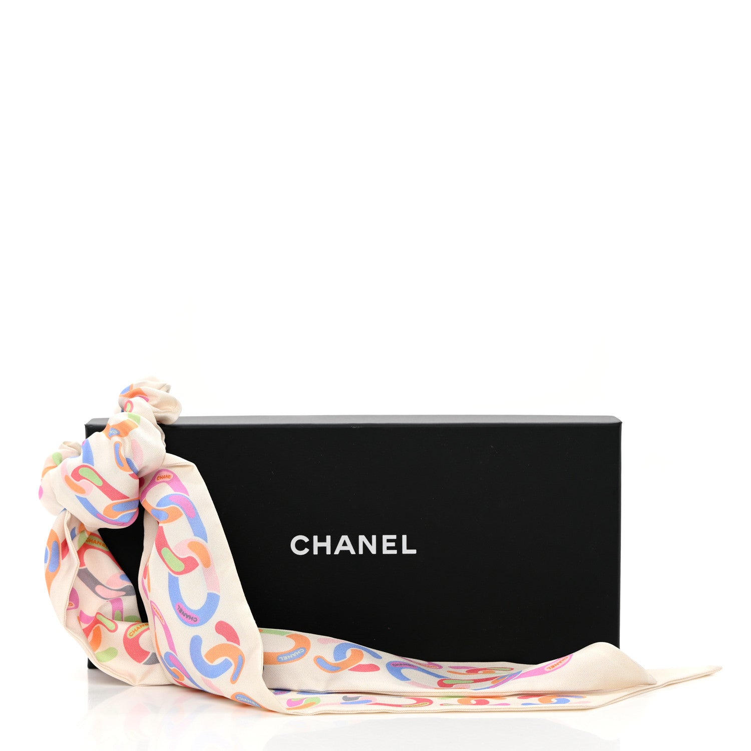 Chanel Silk CC Twilly Hair Tie White Multicolor 7 of 7