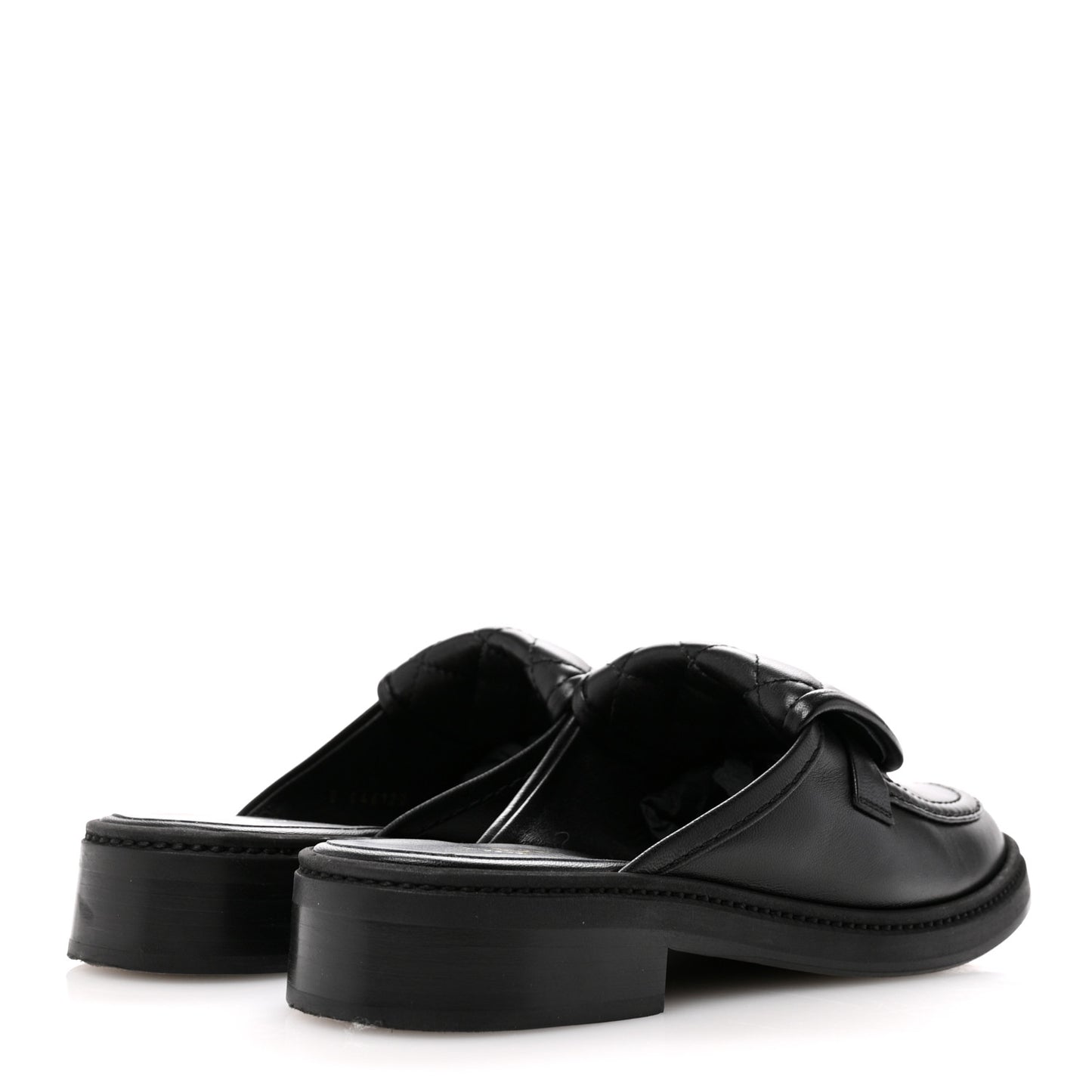 Lambskin Quilted CC Turnlock Mules 36 Black